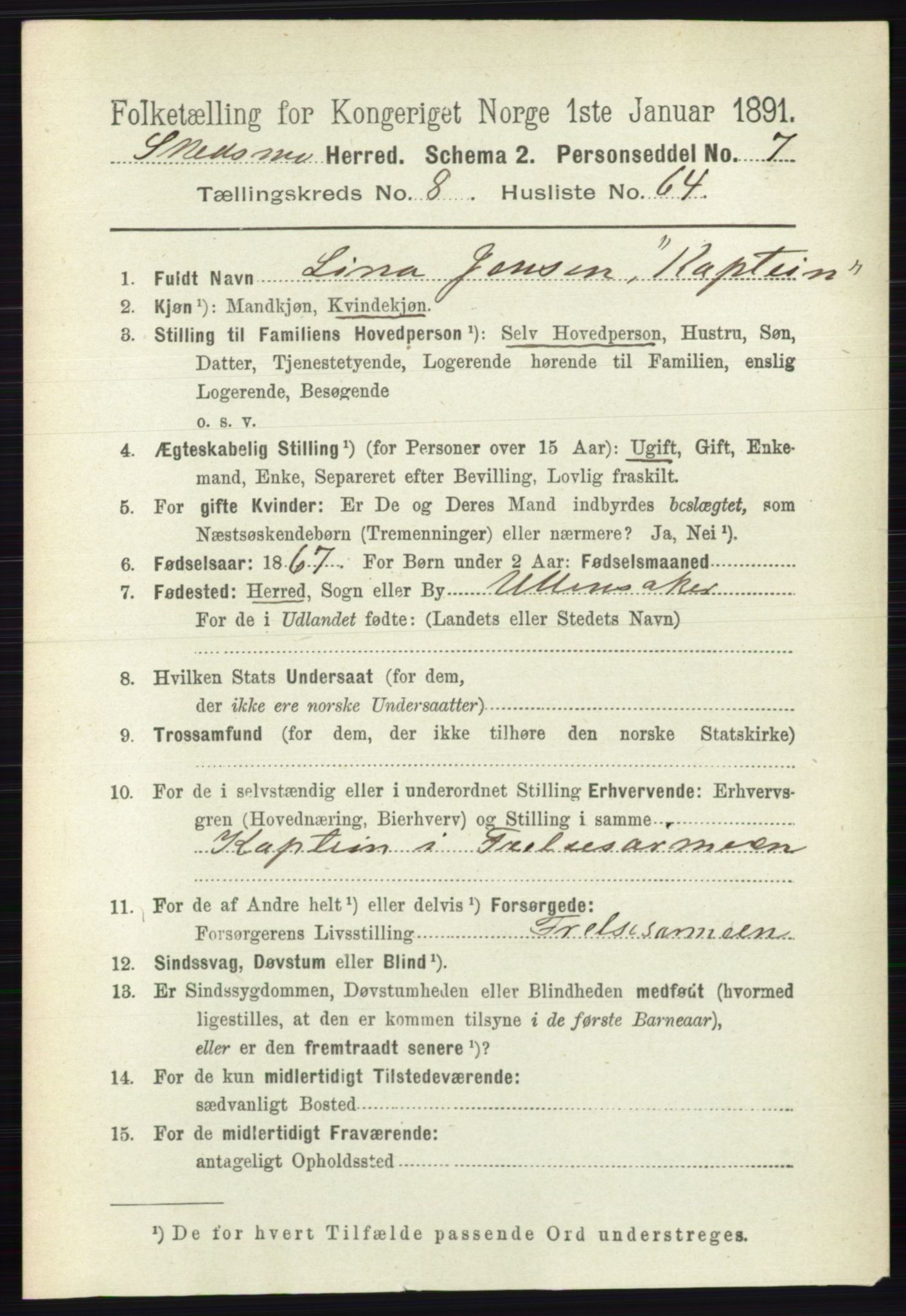 RA, 1891 census for 0231 Skedsmo, 1891, p. 4634