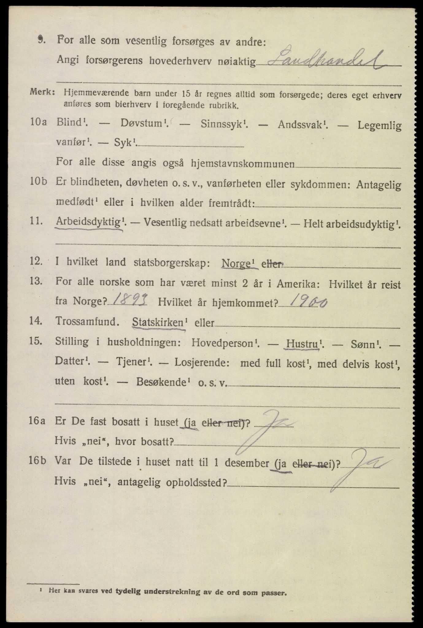 SAK, 1920 census for Øyestad, 1920, p. 9259