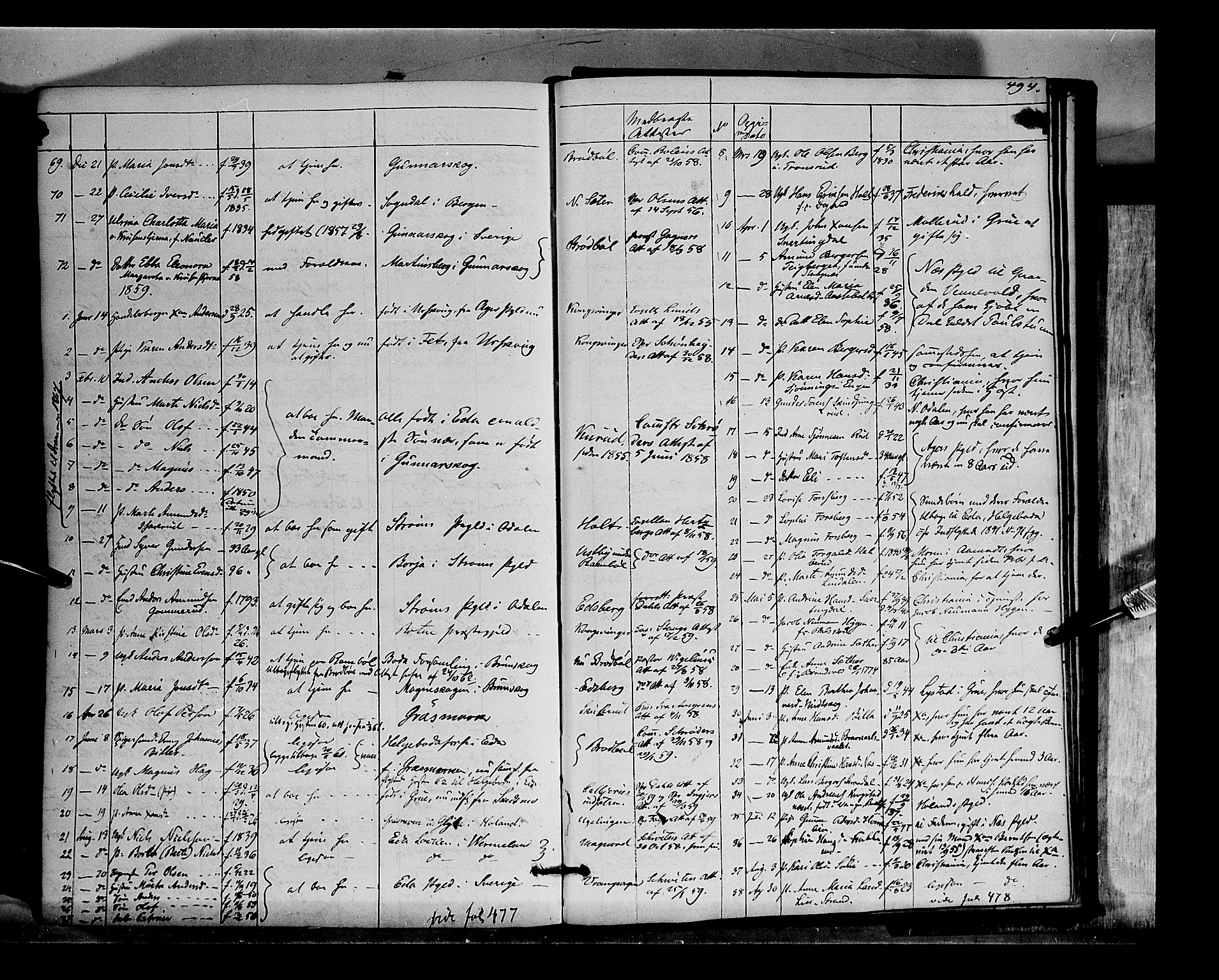 Vinger prestekontor, SAH/PREST-024/H/Ha/Haa/L0010: Parish register (official) no. 10, 1855-1861, p. 494