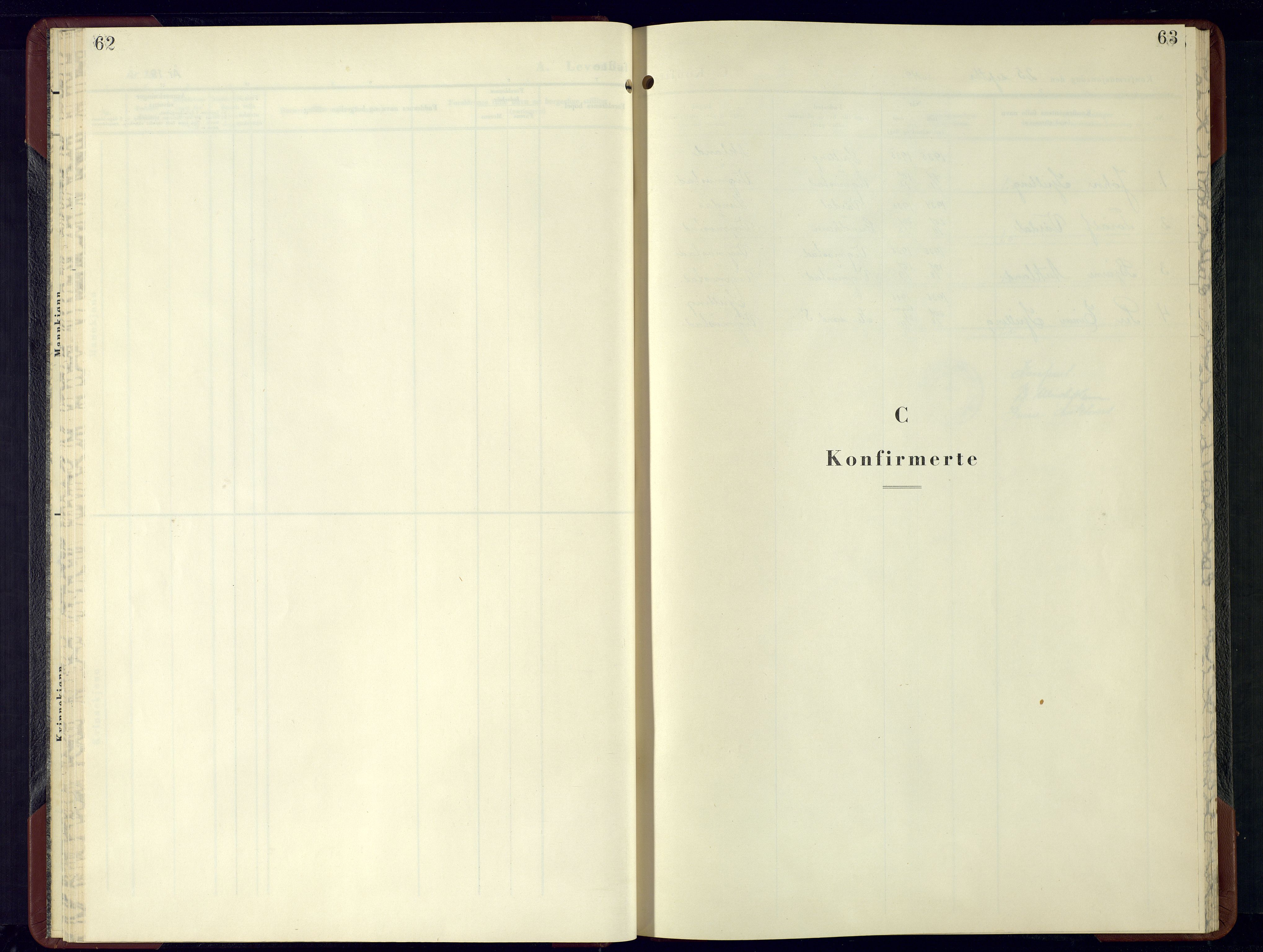 Nord-Audnedal sokneprestkontor, SAK/1111-0032/F/Fb/Fbb/L0007: Parish register (copy) no. B-7, 1949-1964, p. 62-63