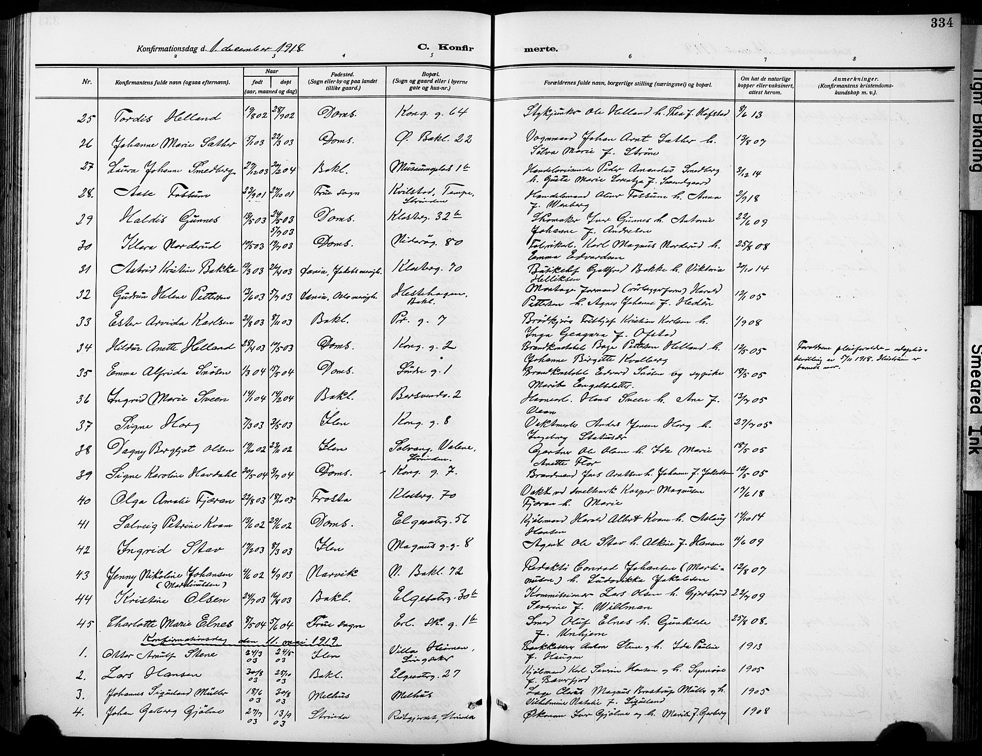 Ministerialprotokoller, klokkerbøker og fødselsregistre - Sør-Trøndelag, SAT/A-1456/601/L0096: Parish register (copy) no. 601C14, 1911-1931, p. 334