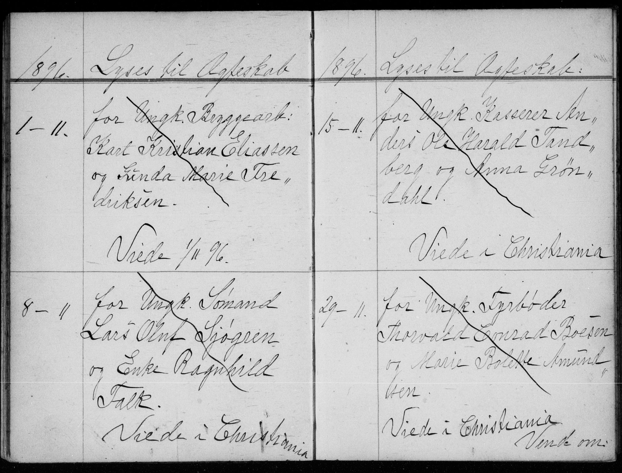 Strømsø kirkebøker, AV/SAKO-A-246/H/Ha/L0009: Banns register no. 9, 1896-1901