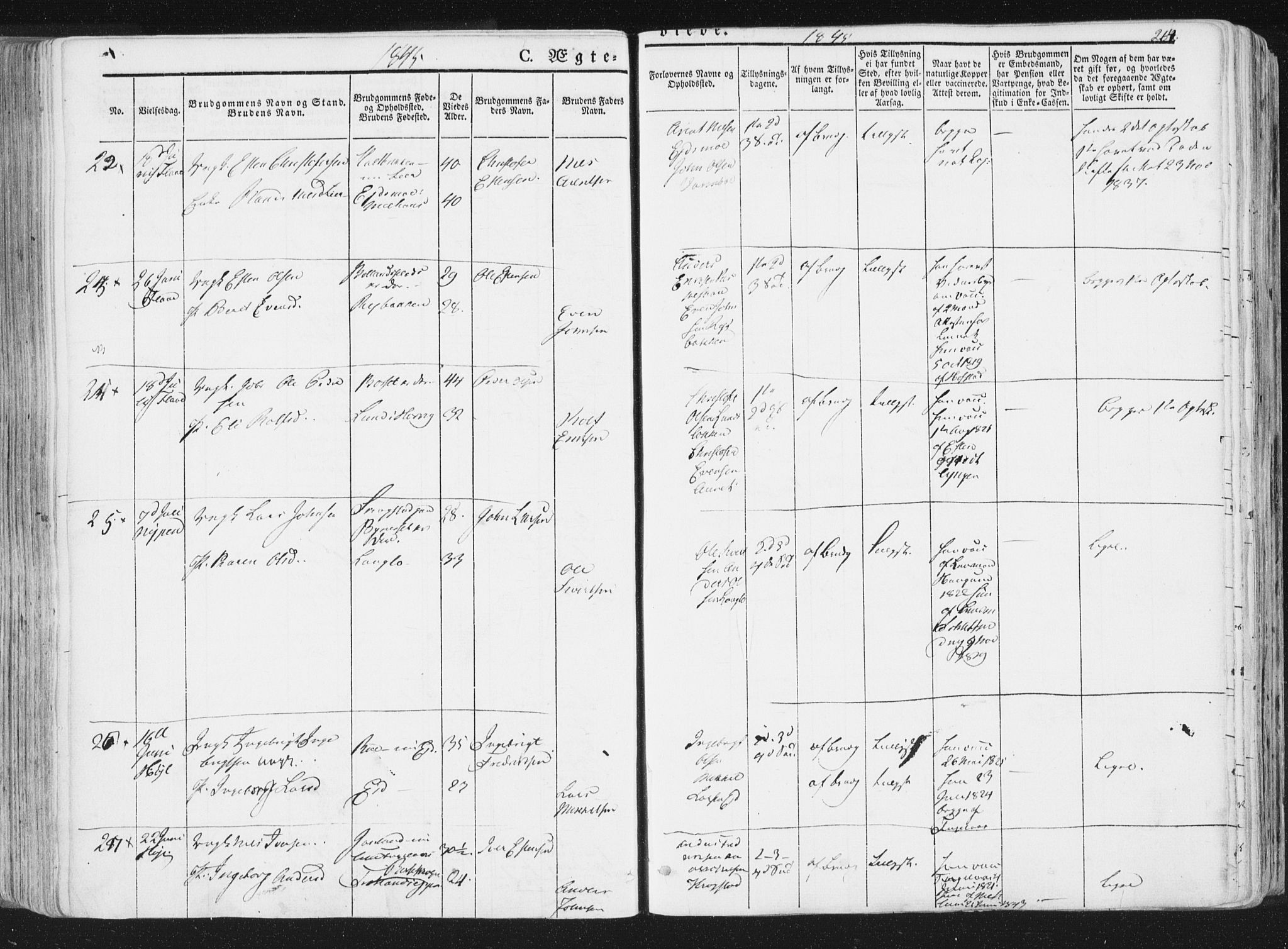Ministerialprotokoller, klokkerbøker og fødselsregistre - Sør-Trøndelag, SAT/A-1456/691/L1074: Parish register (official) no. 691A06, 1842-1852, p. 264