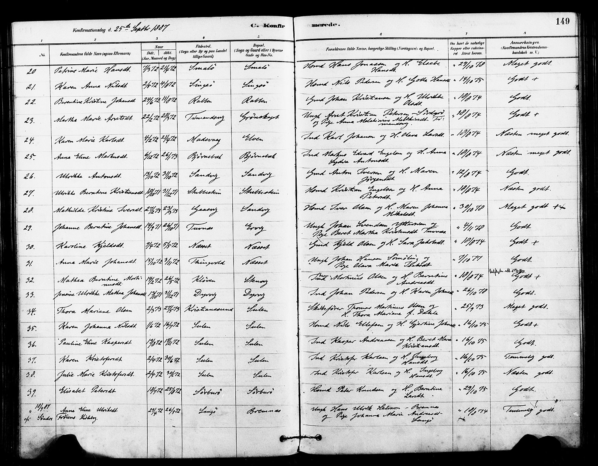 Ministerialprotokoller, klokkerbøker og fødselsregistre - Sør-Trøndelag, SAT/A-1456/640/L0578: Parish register (official) no. 640A03, 1879-1889, p. 149