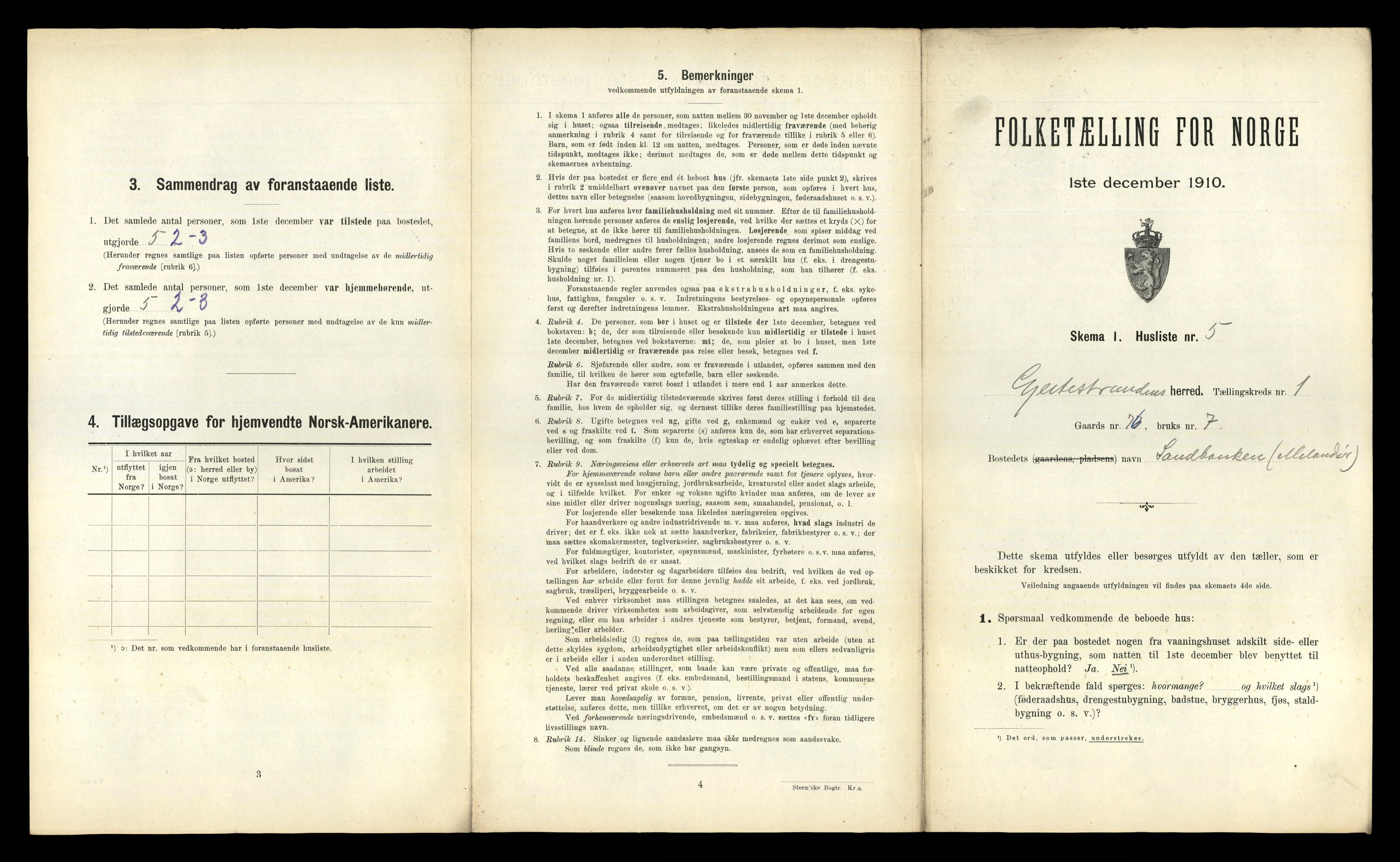 RA, 1910 census for Geitastrand, 1910, p. 26