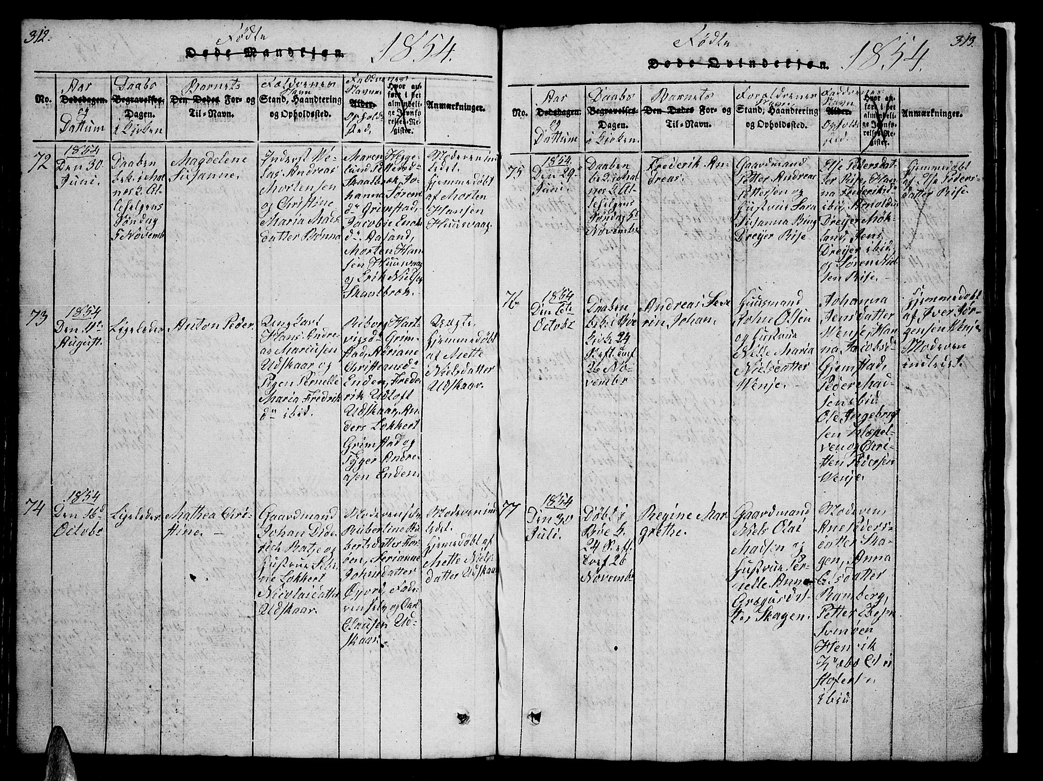 Ministerialprotokoller, klokkerbøker og fødselsregistre - Nordland, AV/SAT-A-1459/891/L1312: Parish register (copy) no. 891C01, 1820-1856, p. 312-313