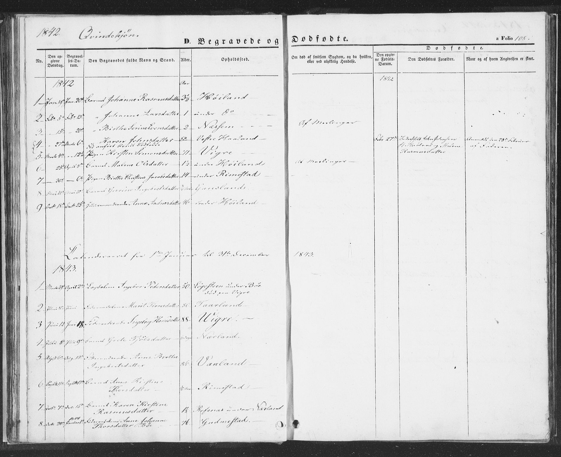 Hå sokneprestkontor, AV/SAST-A-101801/001/30BA/L0006: Parish register (official) no. A 5, 1842-1853, p. 108