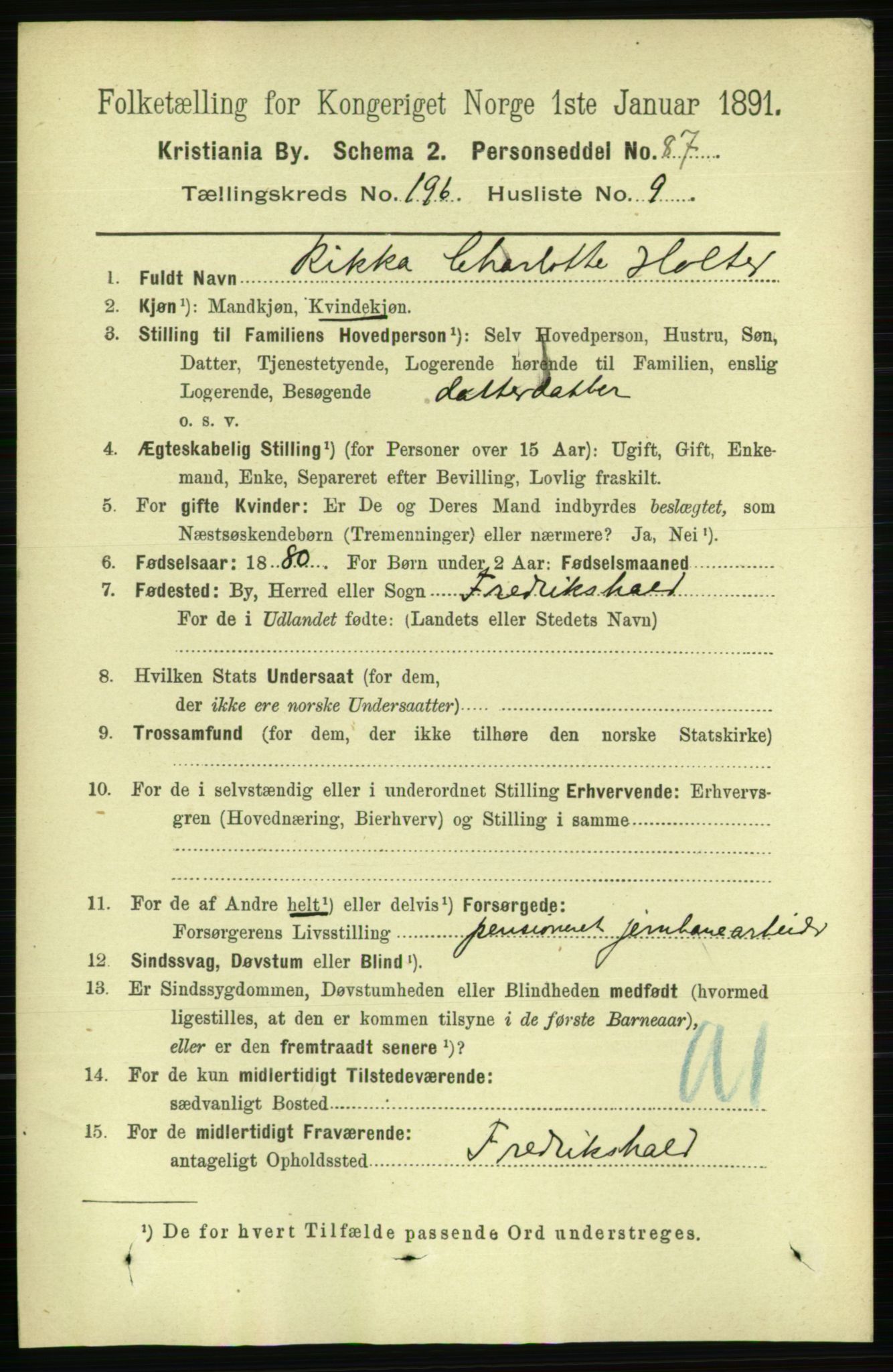 RA, 1891 census for 0301 Kristiania, 1891, p. 118686