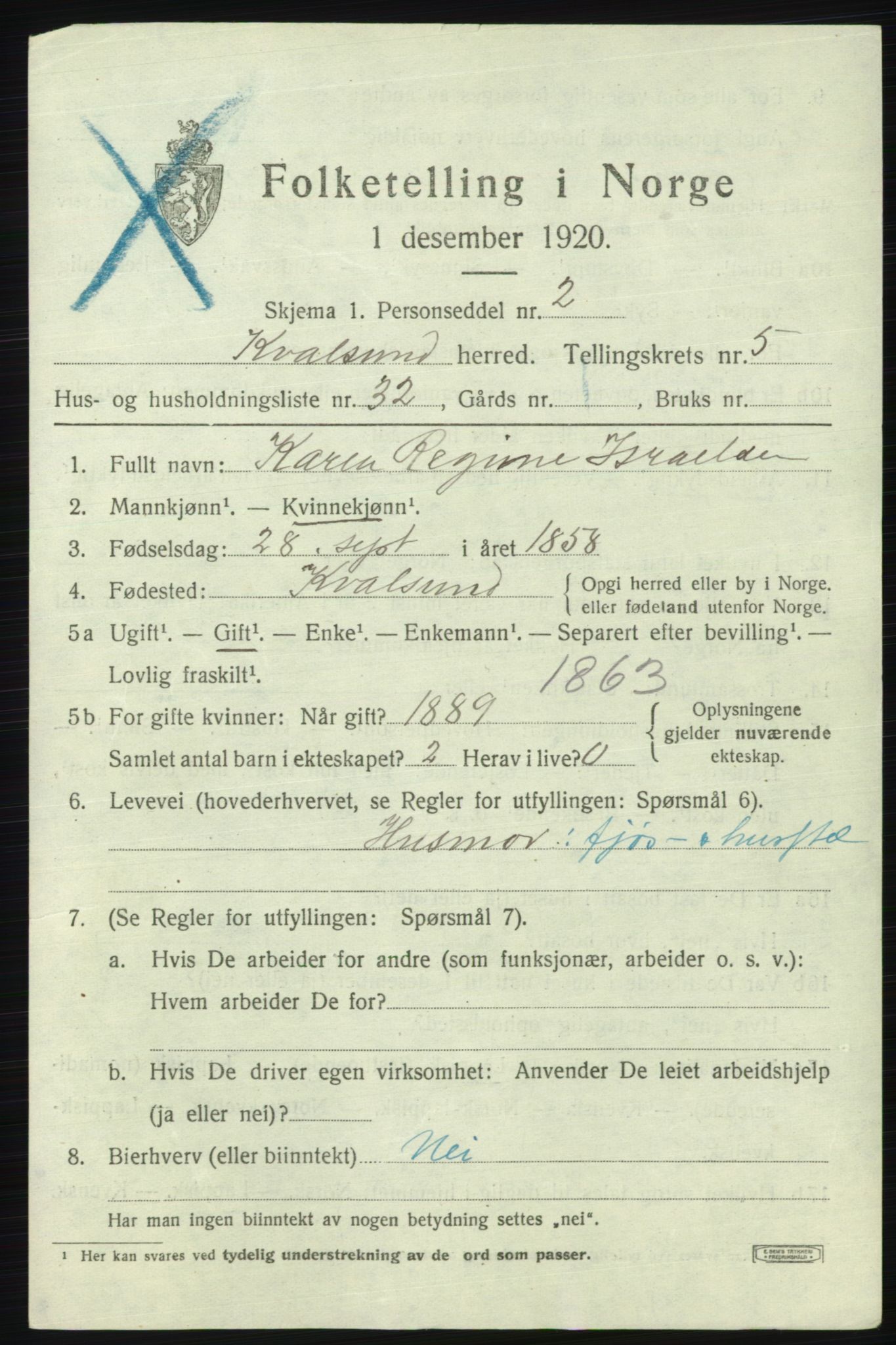 SATØ, 1920 census for , 1920, p. 1322