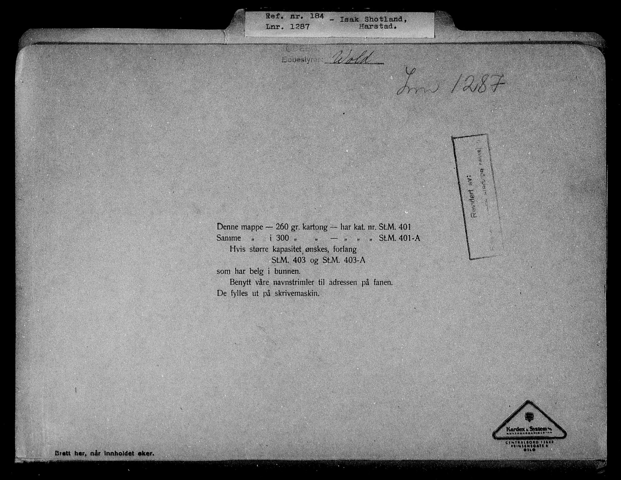 Justisdepartementet, Tilbakeføringskontoret for inndratte formuer, AV/RA-S-1564/H/Hc/Hcb/L0916: --, 1945-1947, p. 2