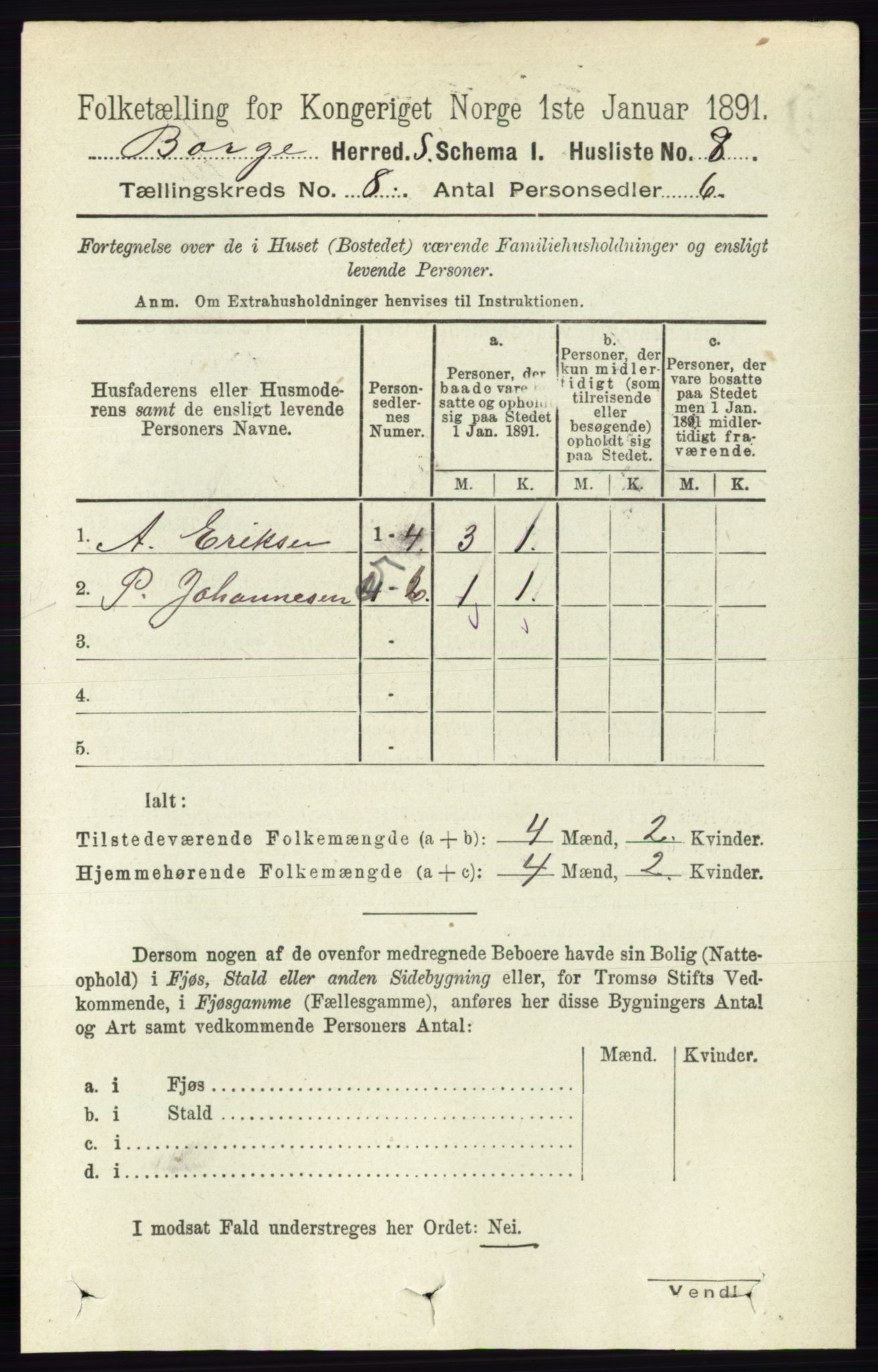 RA, 1891 census for 0113 Borge, 1891, p. 5048