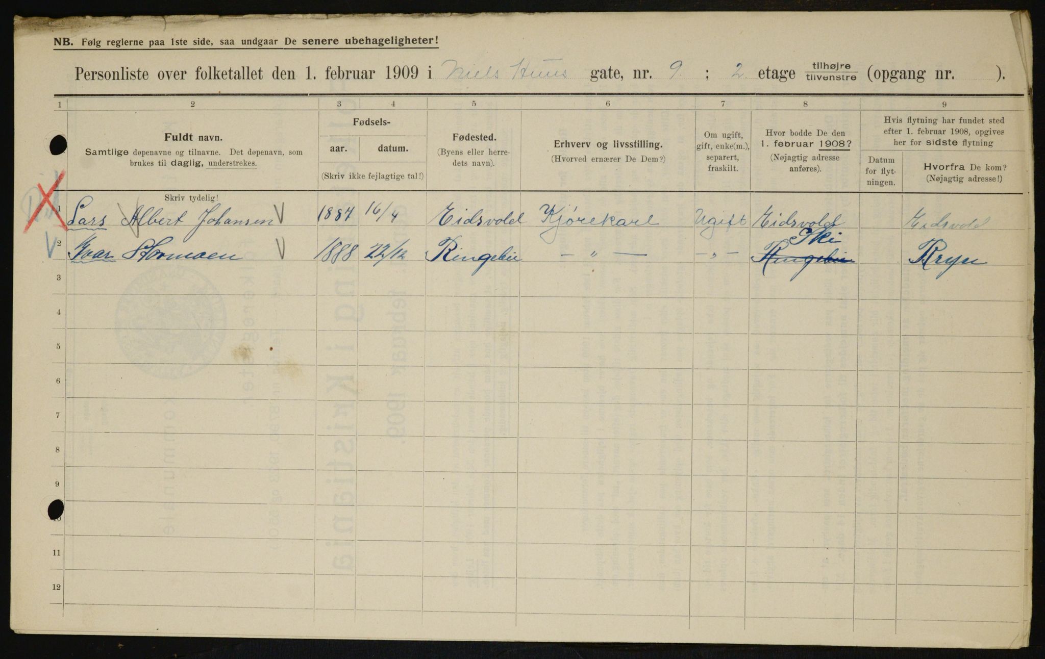 OBA, Municipal Census 1909 for Kristiania, 1909, p. 64228