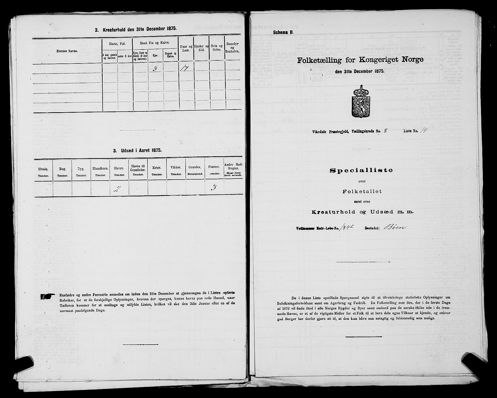 SAST, 1875 census for 1157P Vikedal, 1875, p. 931