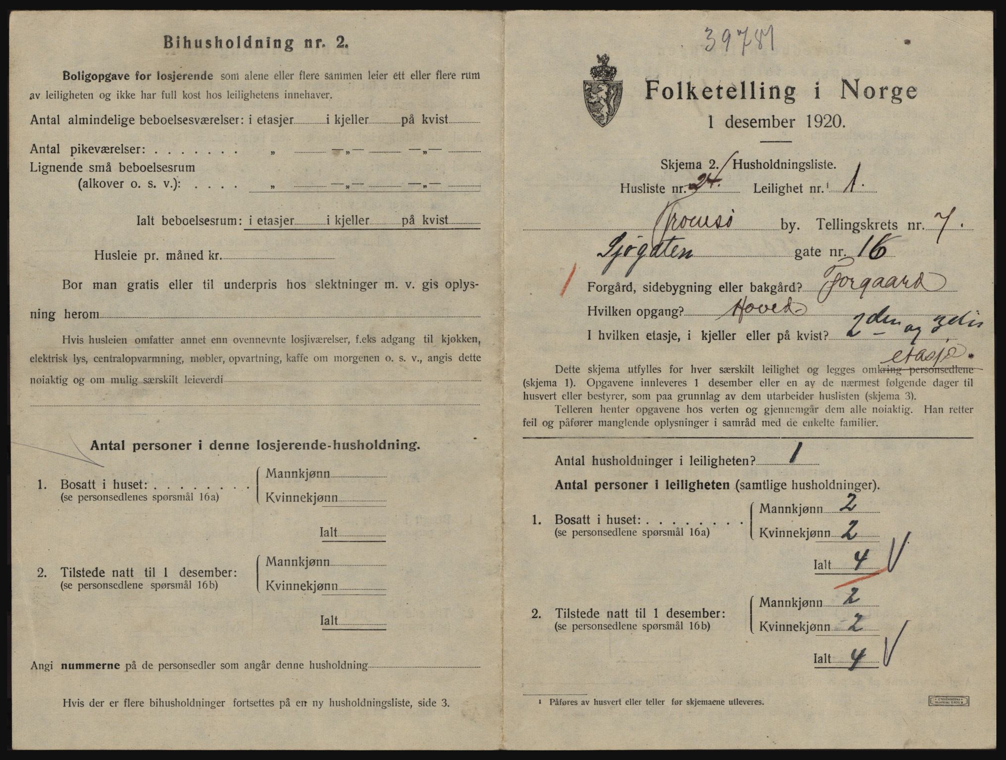 SATØ, 1920 census for Tromsø, 1920, p. 4317