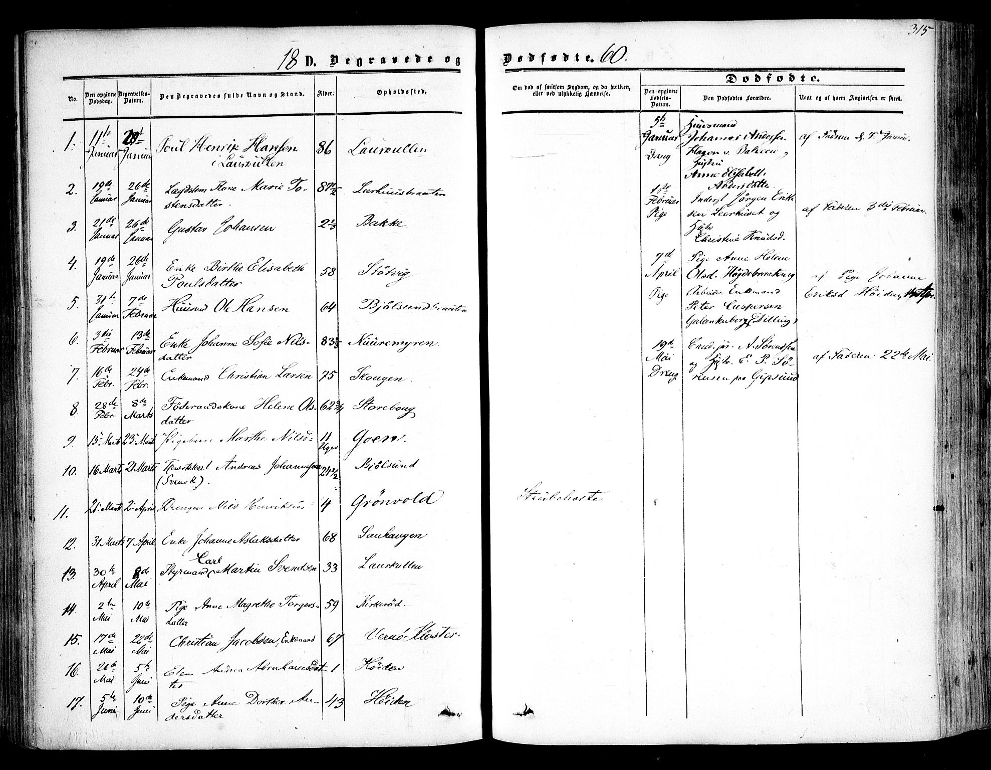 Rygge prestekontor Kirkebøker, SAO/A-10084b/F/Fa/L0005: Parish register (official) no. 5, 1852-1871, p. 315