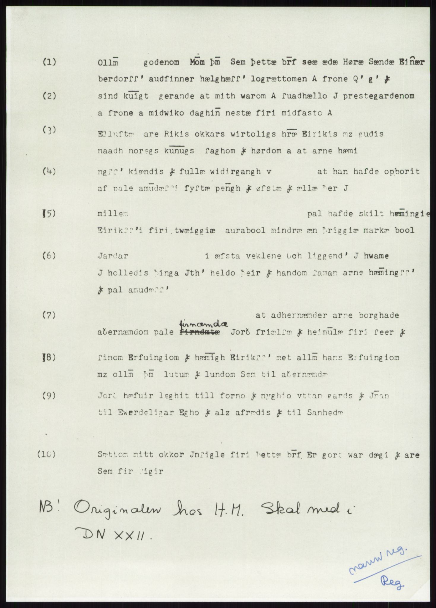 Samlinger til kildeutgivelse, Diplomavskriftsamlingen, AV/RA-EA-4053/H/Ha, p. 2965