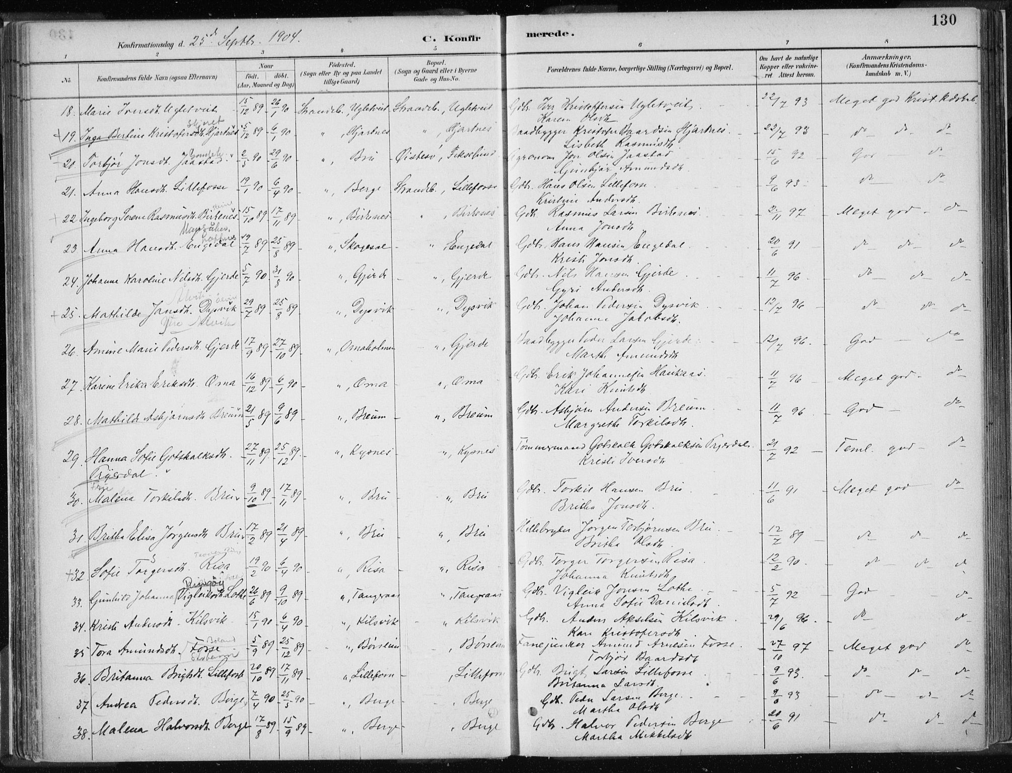 Strandebarm sokneprestembete, AV/SAB-A-78401/H/Haa: Parish register (official) no. B  1, 1886-1908, p. 130