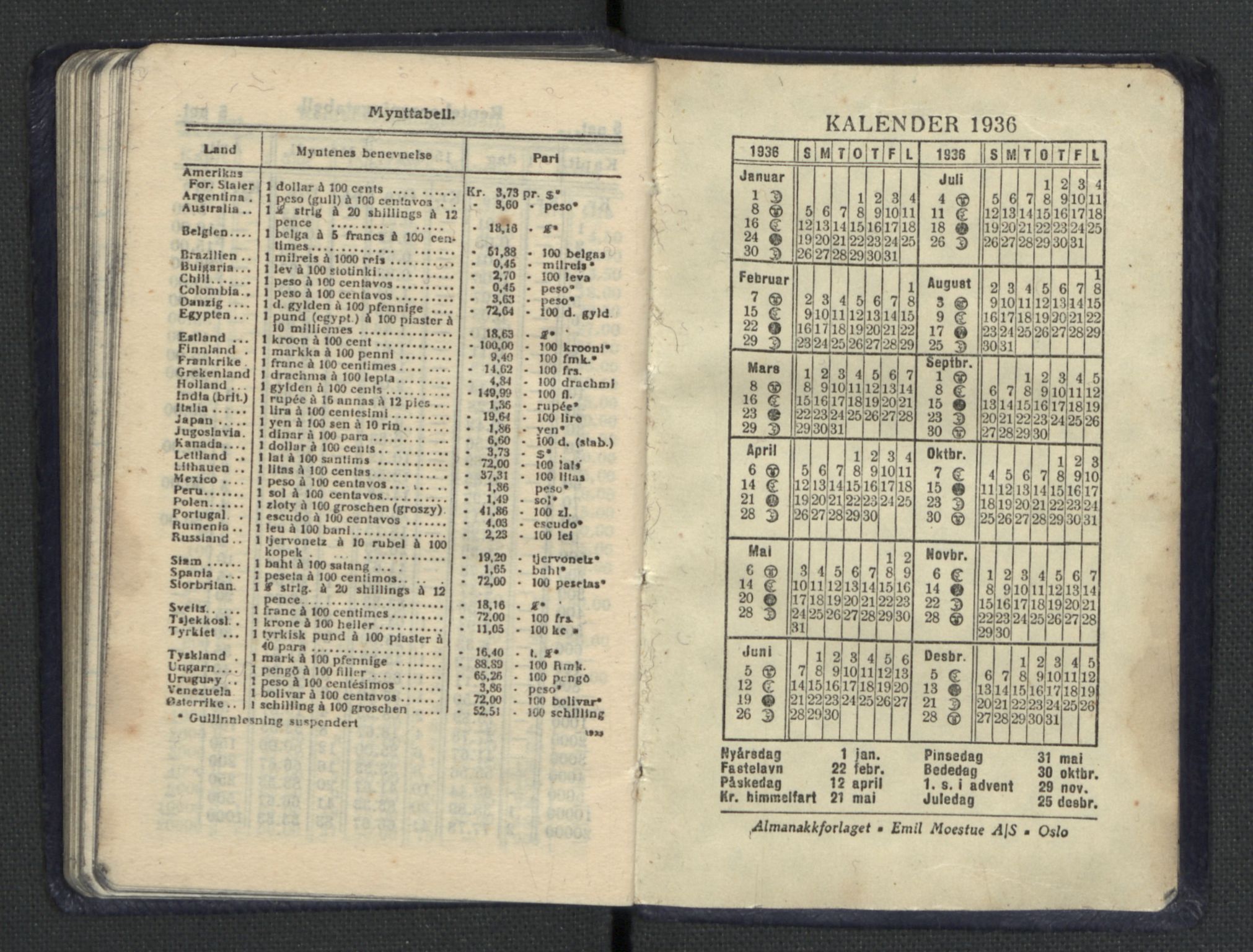 Quisling, Vidkun, AV/RA-PA-0750/H/L0001: 7. sanser (lommealmanakker) med Quislings egenhendige innførsler - 22 stk. i skinnmappe, 1922-1944, p. 1022