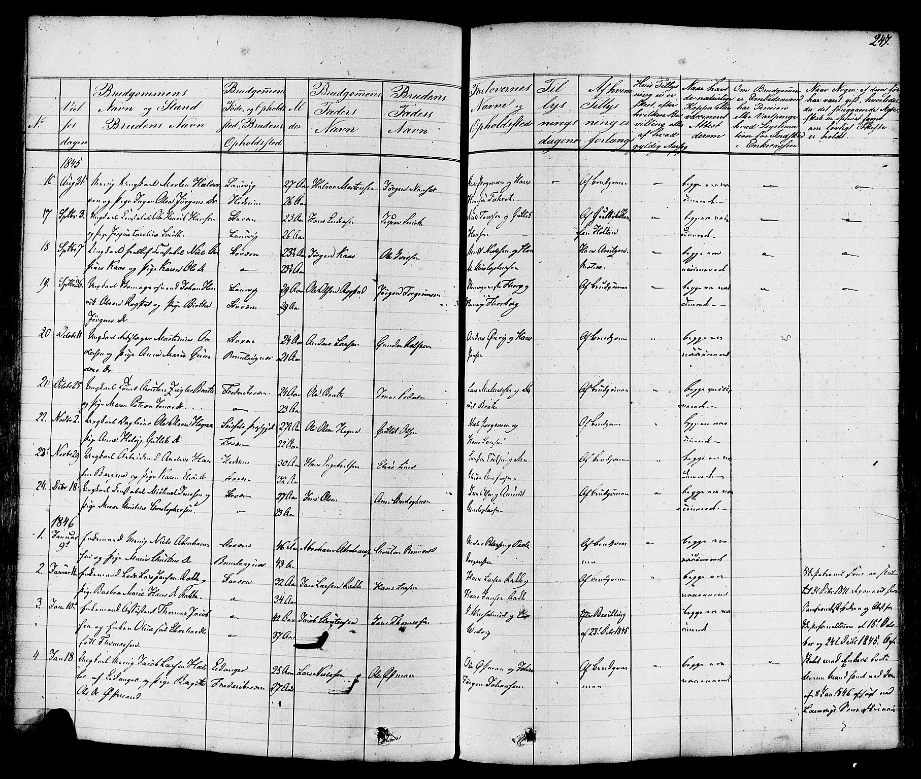 Stavern kirkebøker, AV/SAKO-A-318/F/Fa/L0007: Parish register (official) no. 7, 1840-1877, p. 247