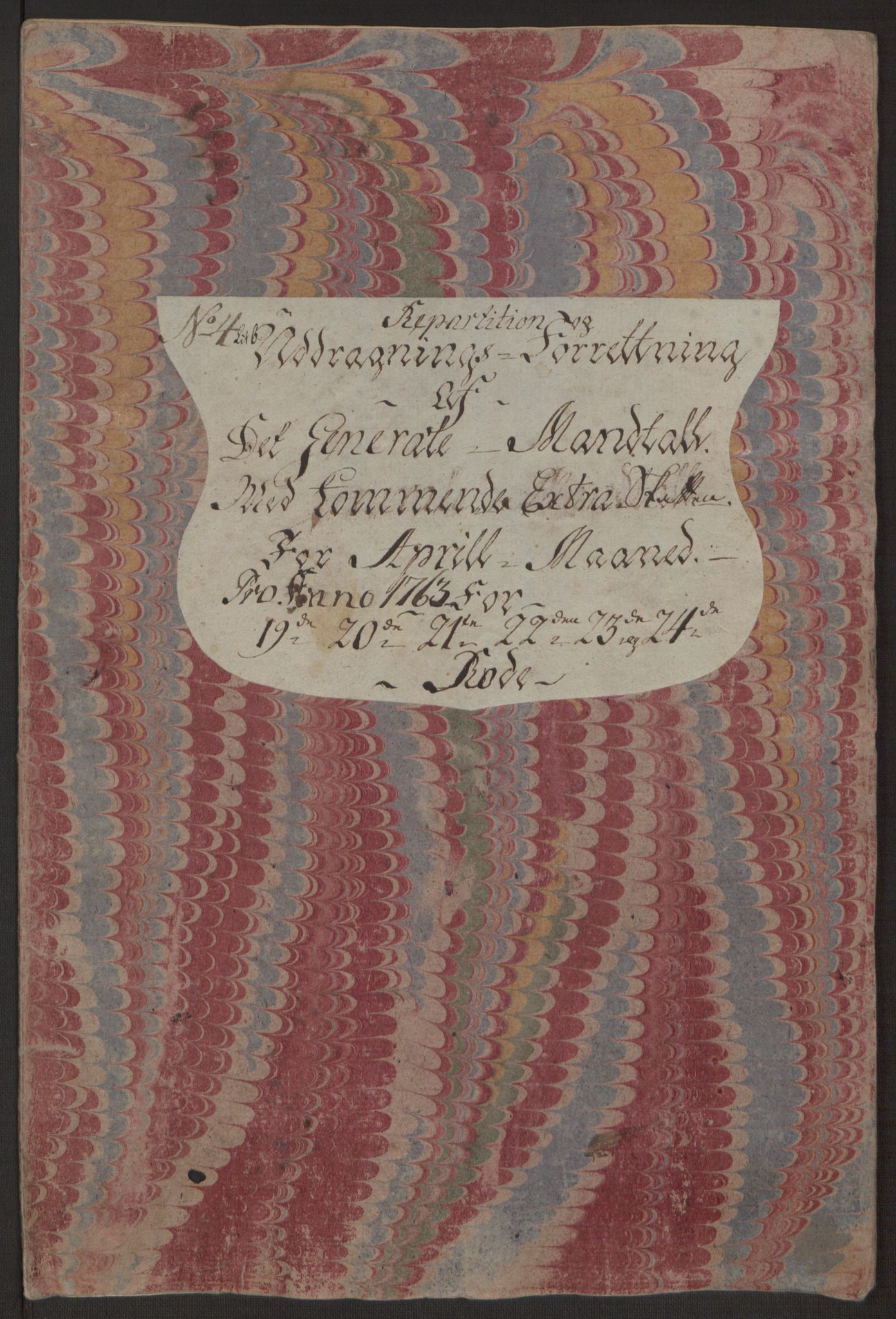 Rentekammeret inntil 1814, Reviderte regnskaper, Byregnskaper, RA/EA-4066/R/Rp/L0366/0001: [P20] Kontribusjonsregnskap / Ekstraskatt, 1763, p. 226