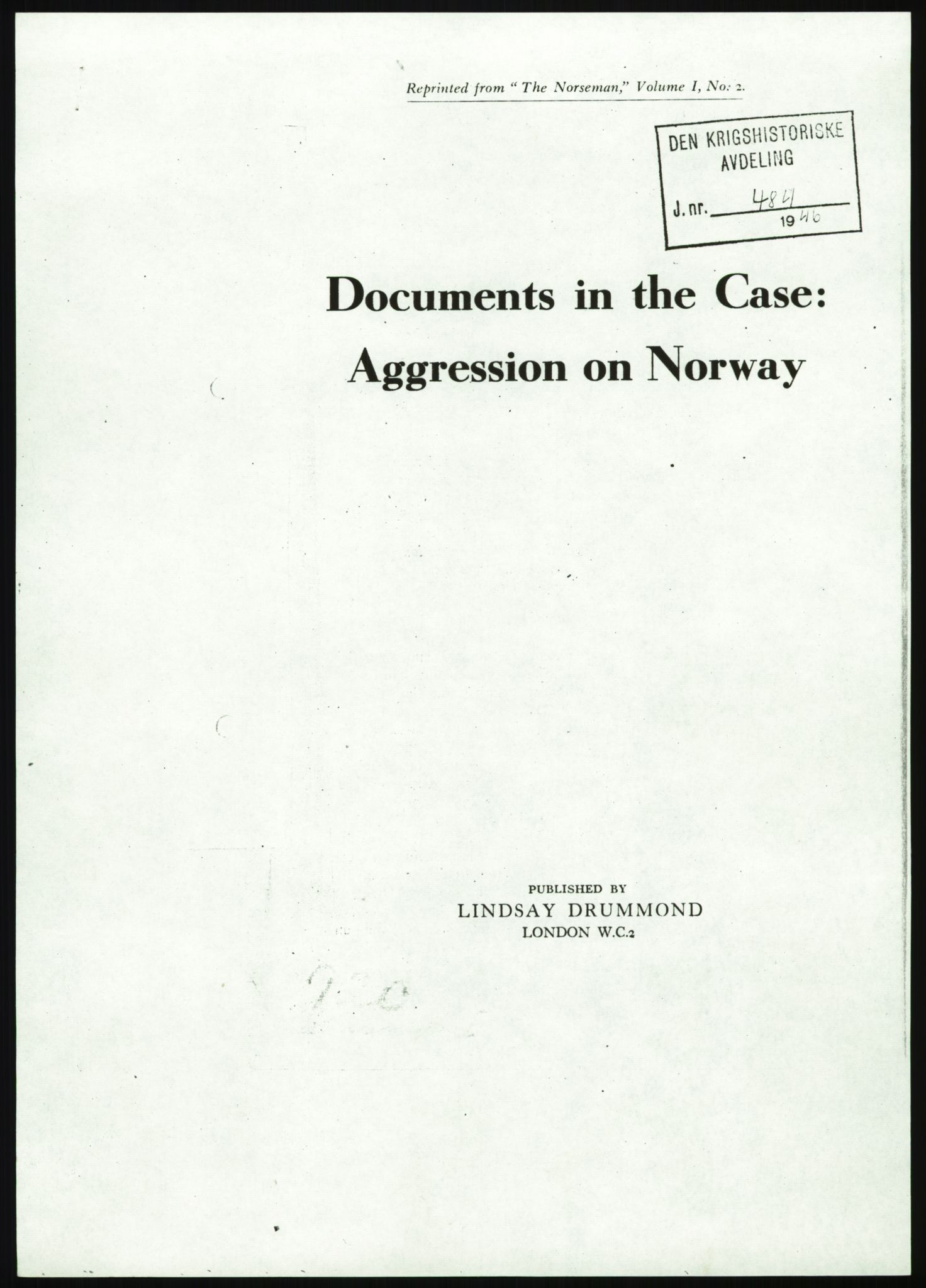 Forsvaret, Forsvarets krigshistoriske avdeling, RA/RAFA-2017/Y/Ye/L0182: II-C-11-1110  -  1. sjøforsvarsdistrikt., 1940, p. 2