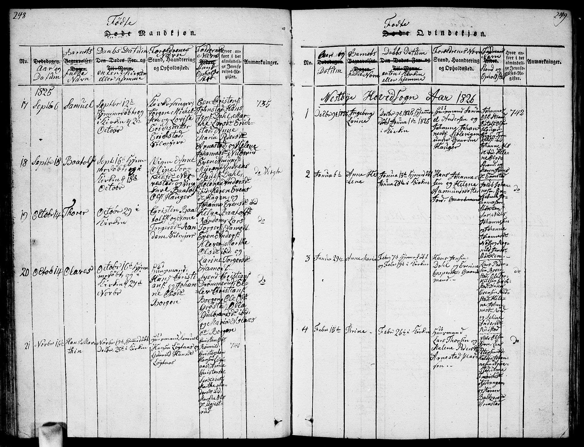 Vestby prestekontor Kirkebøker, SAO/A-10893/F/Fa/L0005: Parish register (official) no. I 5, 1814-1827, p. 248-249