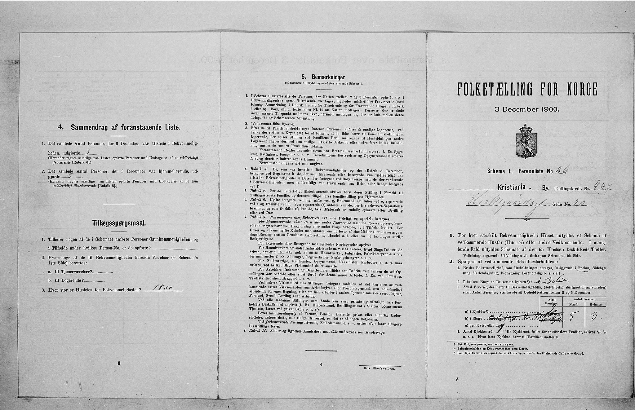 SAO, 1900 census for Kristiania, 1900, p. 46928