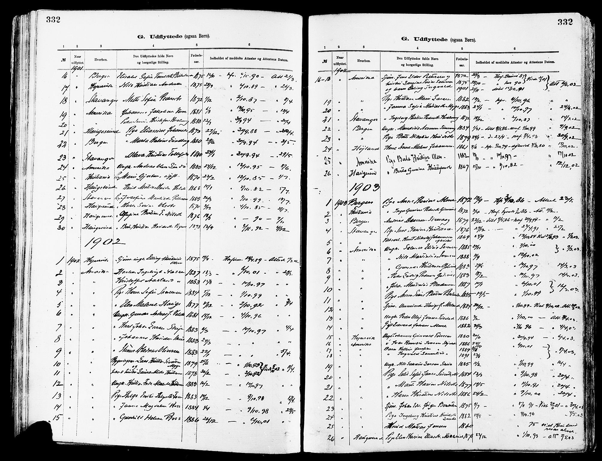 Avaldsnes sokneprestkontor, AV/SAST-A -101851/H/Ha/Haa/L0015: Parish register (official) no. A 15, 1880-1906, p. 332