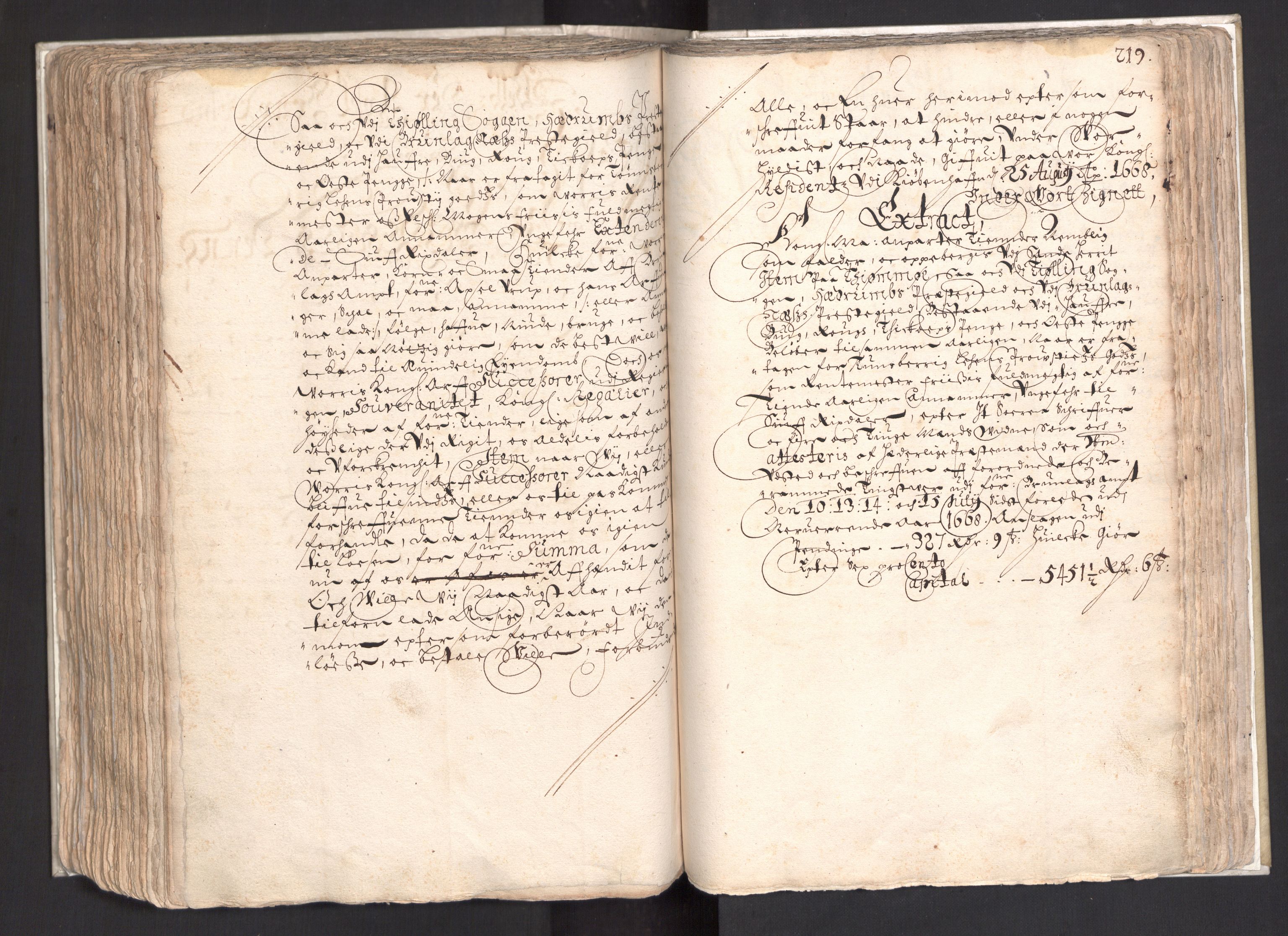 Rentekammeret, Kammerkanselliet, AV/RA-EA-3111/G/Gg/Ggj/Ggja/L0003: Skjøtebok Oa (13), 1661-1669, p. 223