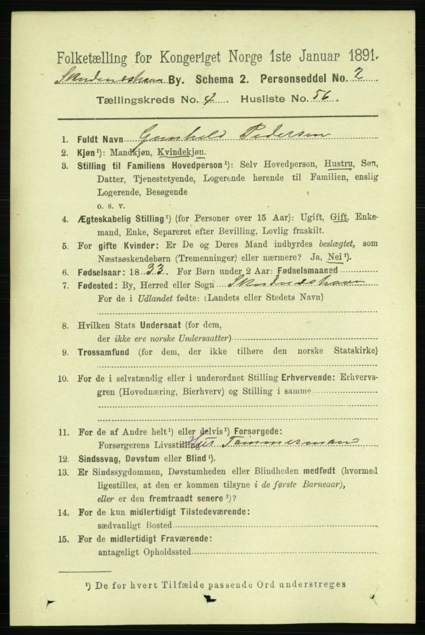 RA, 1891 census for 1104 Skudeneshavn, 1891, p. 1641