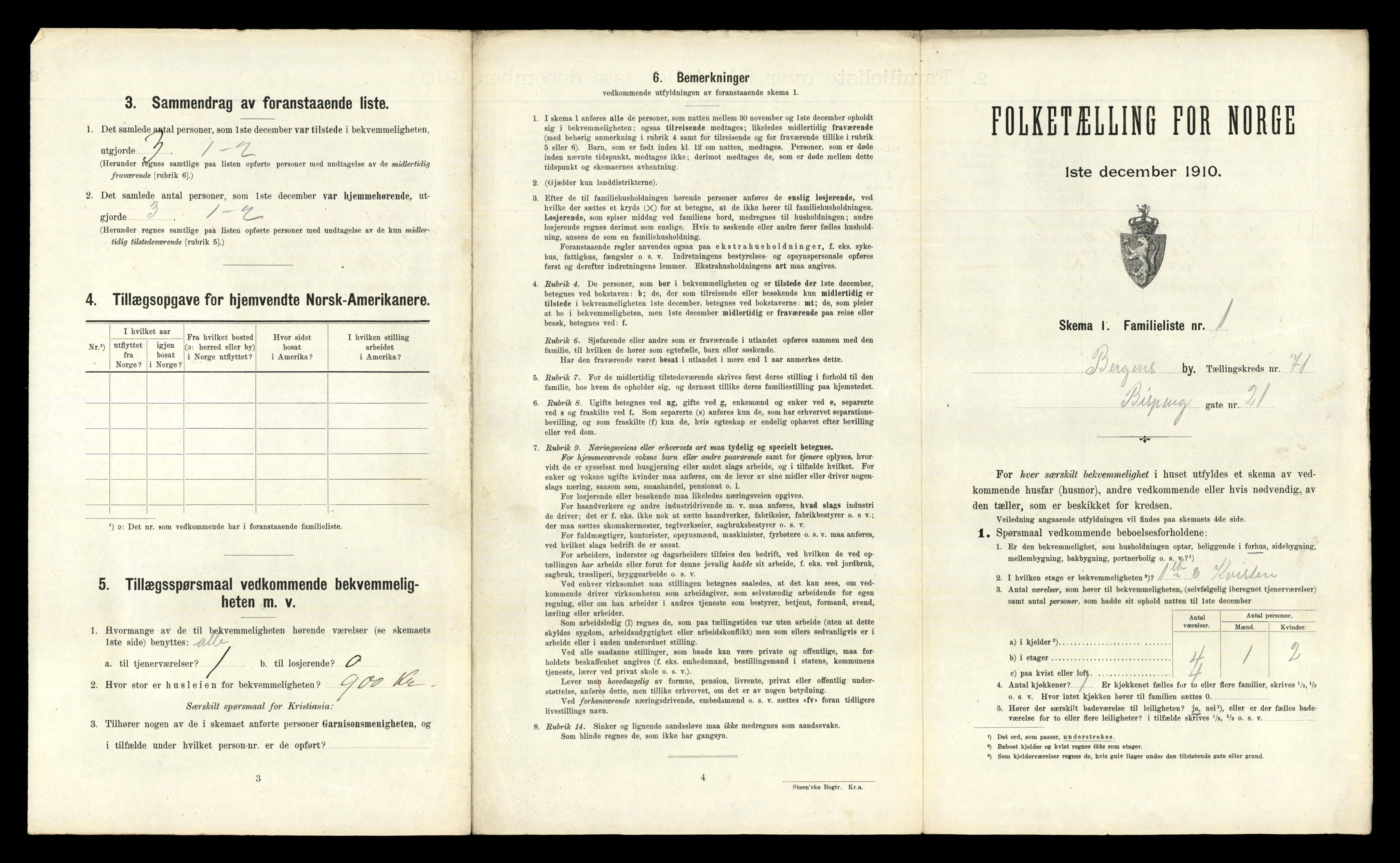 RA, 1910 census for Bergen, 1910, p. 24871