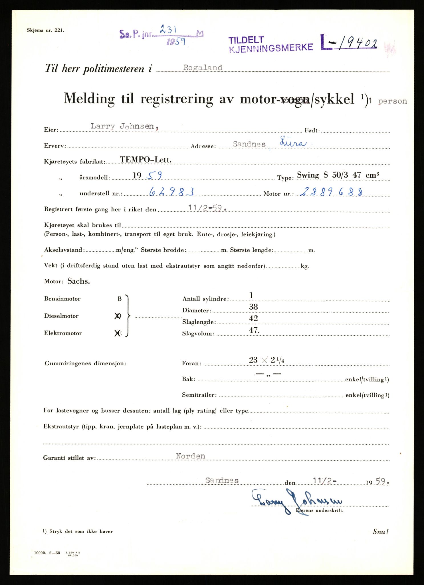 Stavanger trafikkstasjon, AV/SAST-A-101942/0/F/L0035: L-19100 - L-19999, 1930-1971, p. 1148