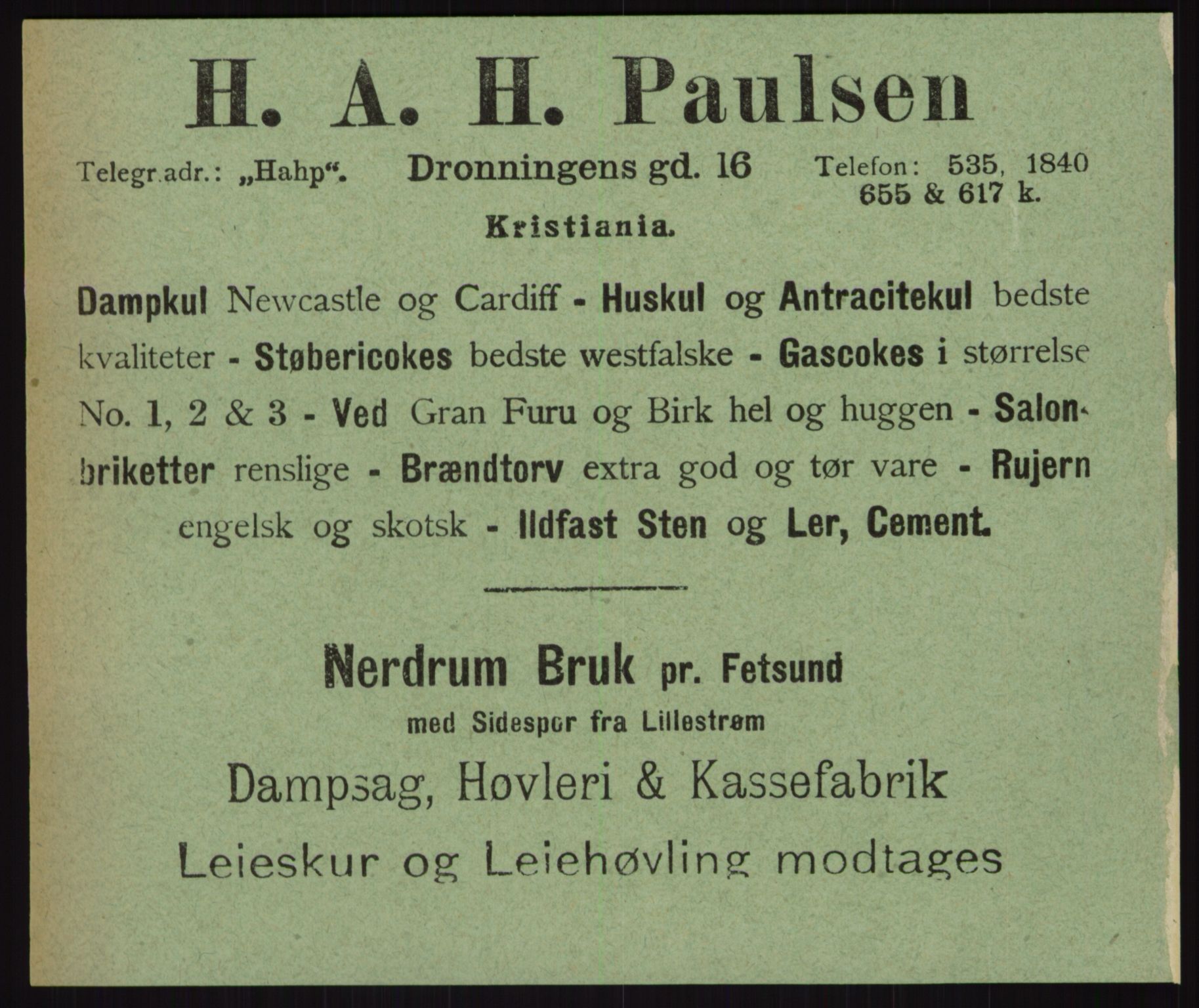 Kristiania/Oslo adressebok, PUBL/-, 1916, p. 996