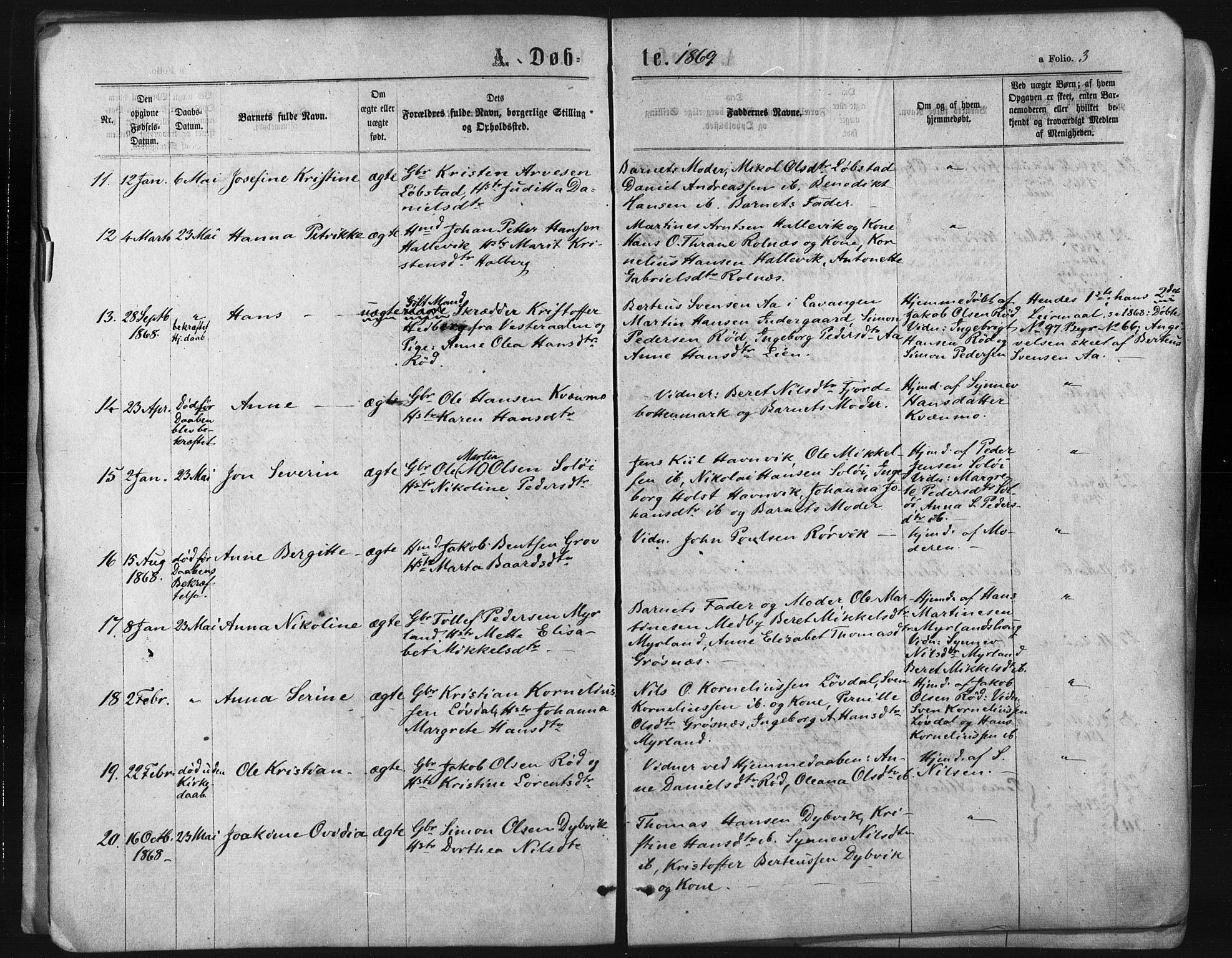 Ibestad sokneprestembete, AV/SATØ-S-0077/H/Ha/Haa/L0010kirke: Parish register (official) no. 10, 1869-1879, p. 3