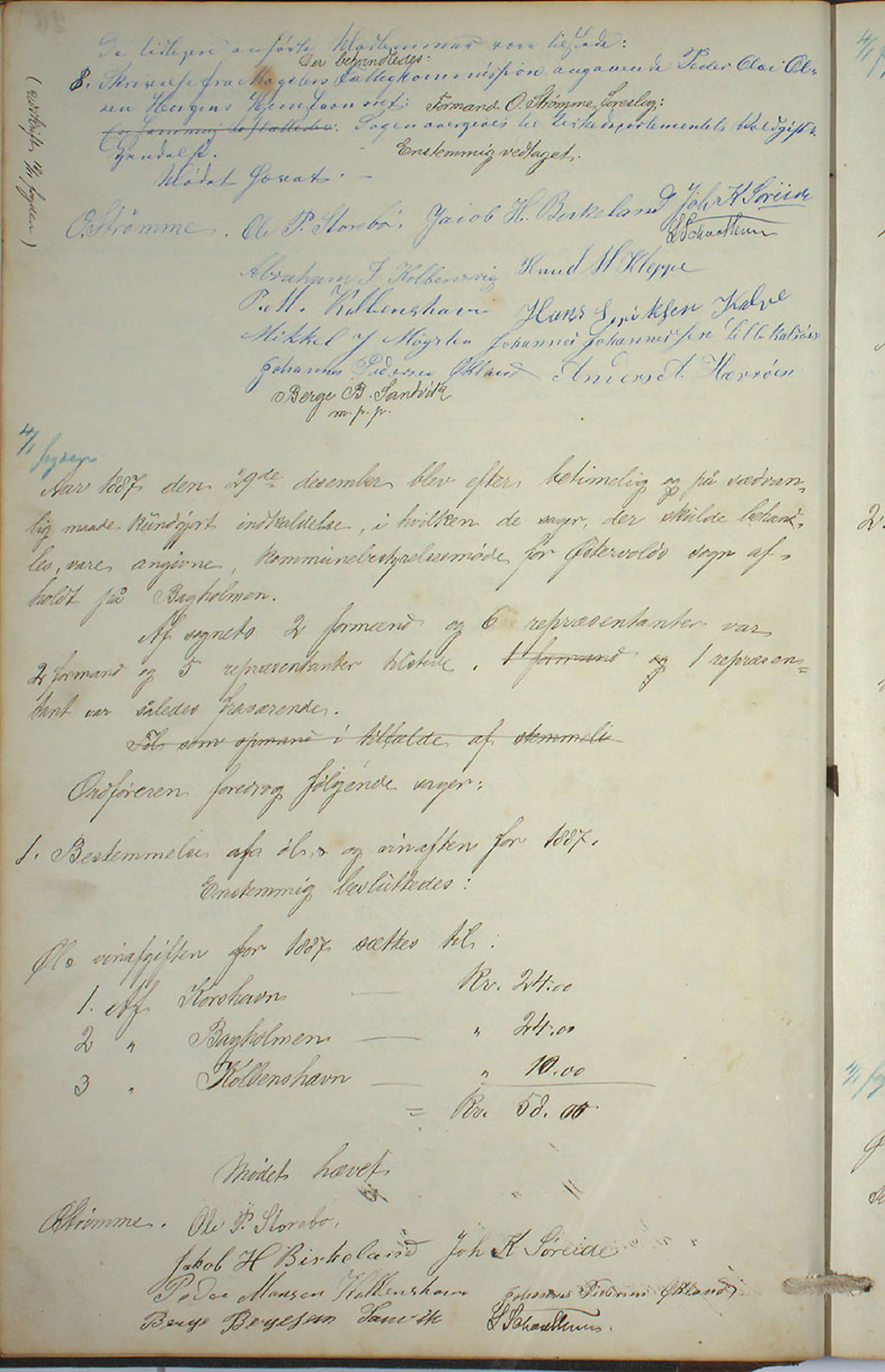 Austevoll kommune. Formannskapet, IKAH/1244-021/A/Aa/L0001: Forhandlingsprotokoll for heradstyret, 1886-1900, p. 53
