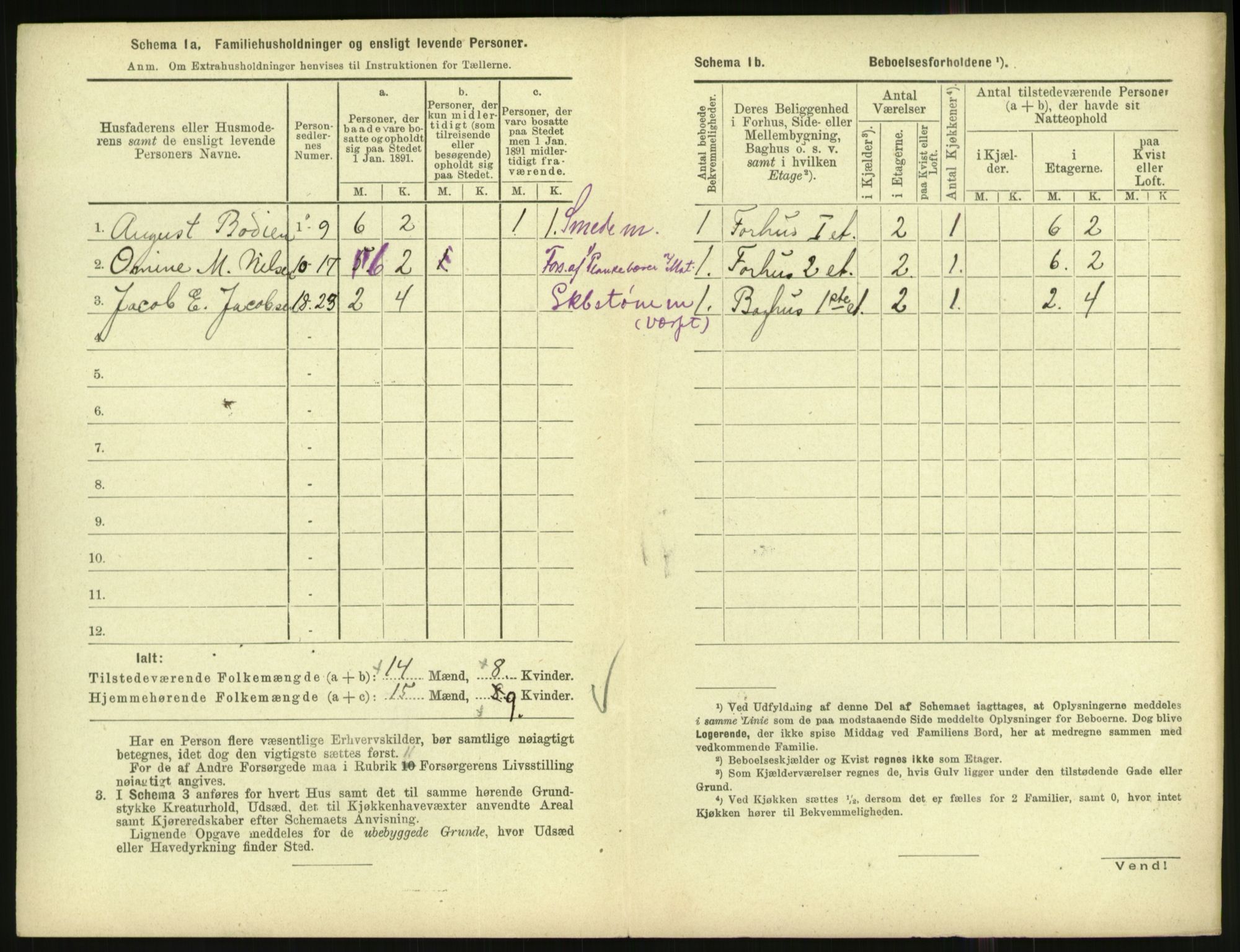 RA, 1891 census for 1001 Kristiansand, 1891, p. 1553