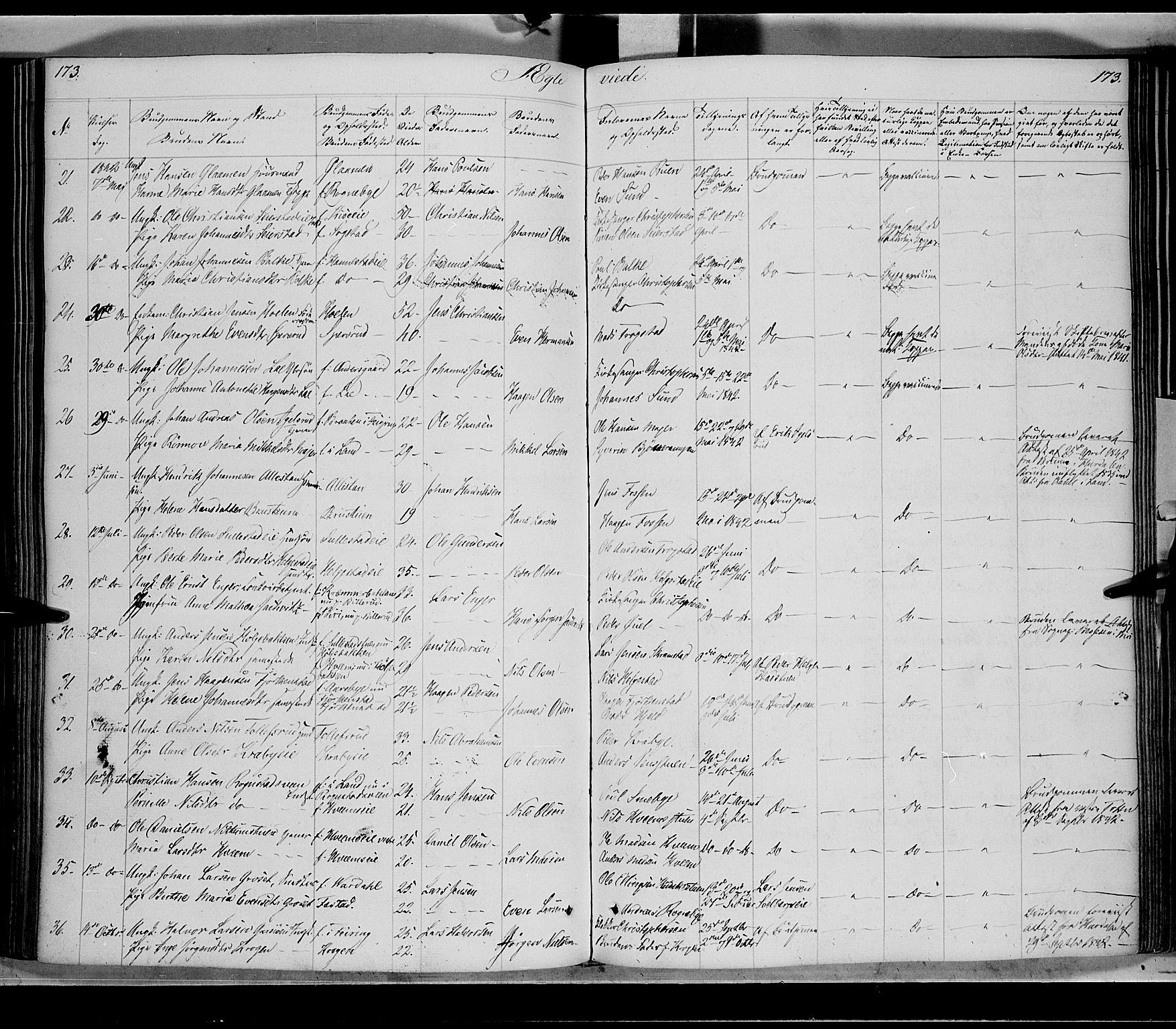 Østre Toten prestekontor, AV/SAH-PREST-104/H/Ha/Haa/L0002: Parish register (official) no. 2, 1840-1847, p. 173