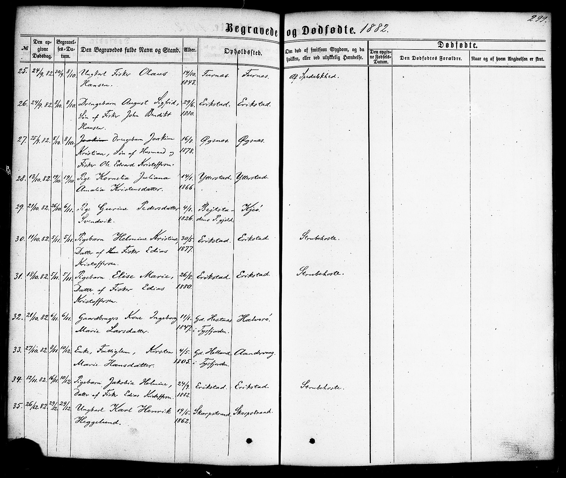 Ministerialprotokoller, klokkerbøker og fødselsregistre - Nordland, AV/SAT-A-1459/872/L1034: Parish register (official) no. 872A09, 1864-1884, p. 299