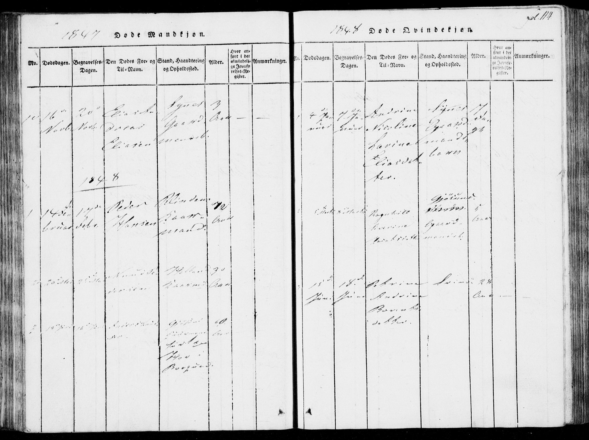 Ministerialprotokoller, klokkerbøker og fødselsregistre - Møre og Romsdal, AV/SAT-A-1454/537/L0517: Parish register (official) no. 537A01, 1818-1862, p. 114