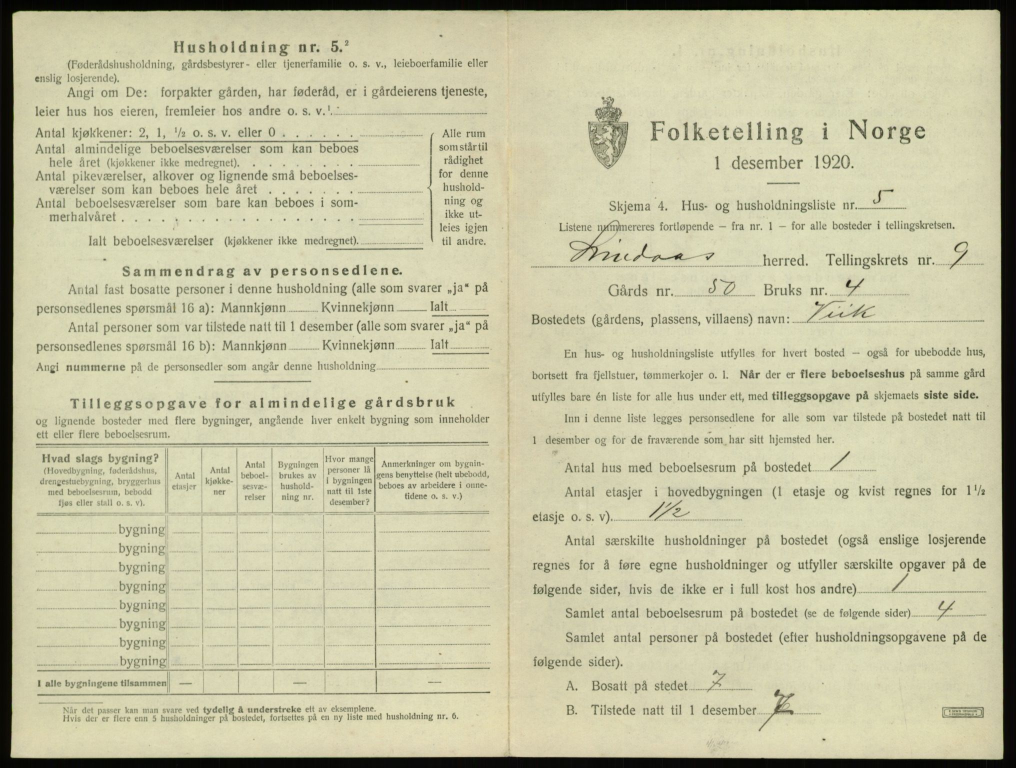 SAB, 1920 census for Lindås, 1920, p. 595