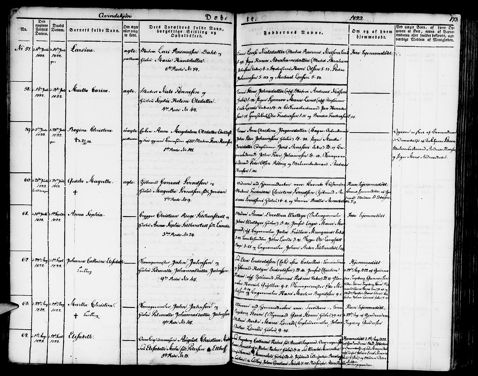 Nykirken Sokneprestembete, AV/SAB-A-77101/H/Haa/L0012: Parish register (official) no. A 12, 1821-1844, p. 173