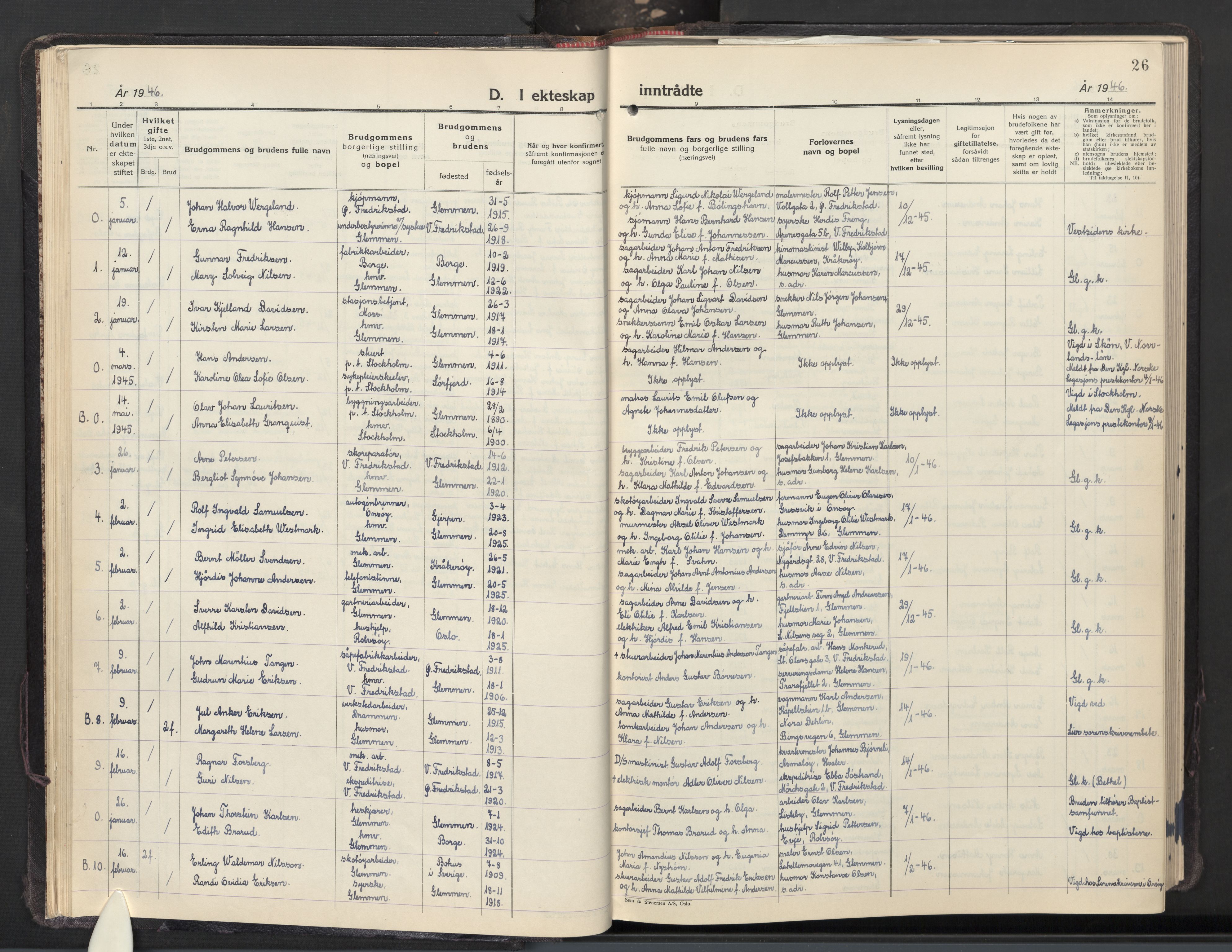 Glemmen prestekontor Kirkebøker, AV/SAO-A-10908/G/Ga/L0012: Parish register (copy) no. 12, 1944-1962, p. 26