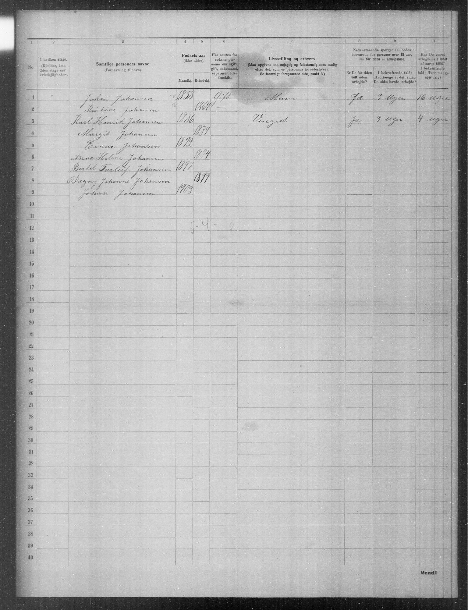 OBA, Municipal Census 1903 for Kristiania, 1903, p. 16378