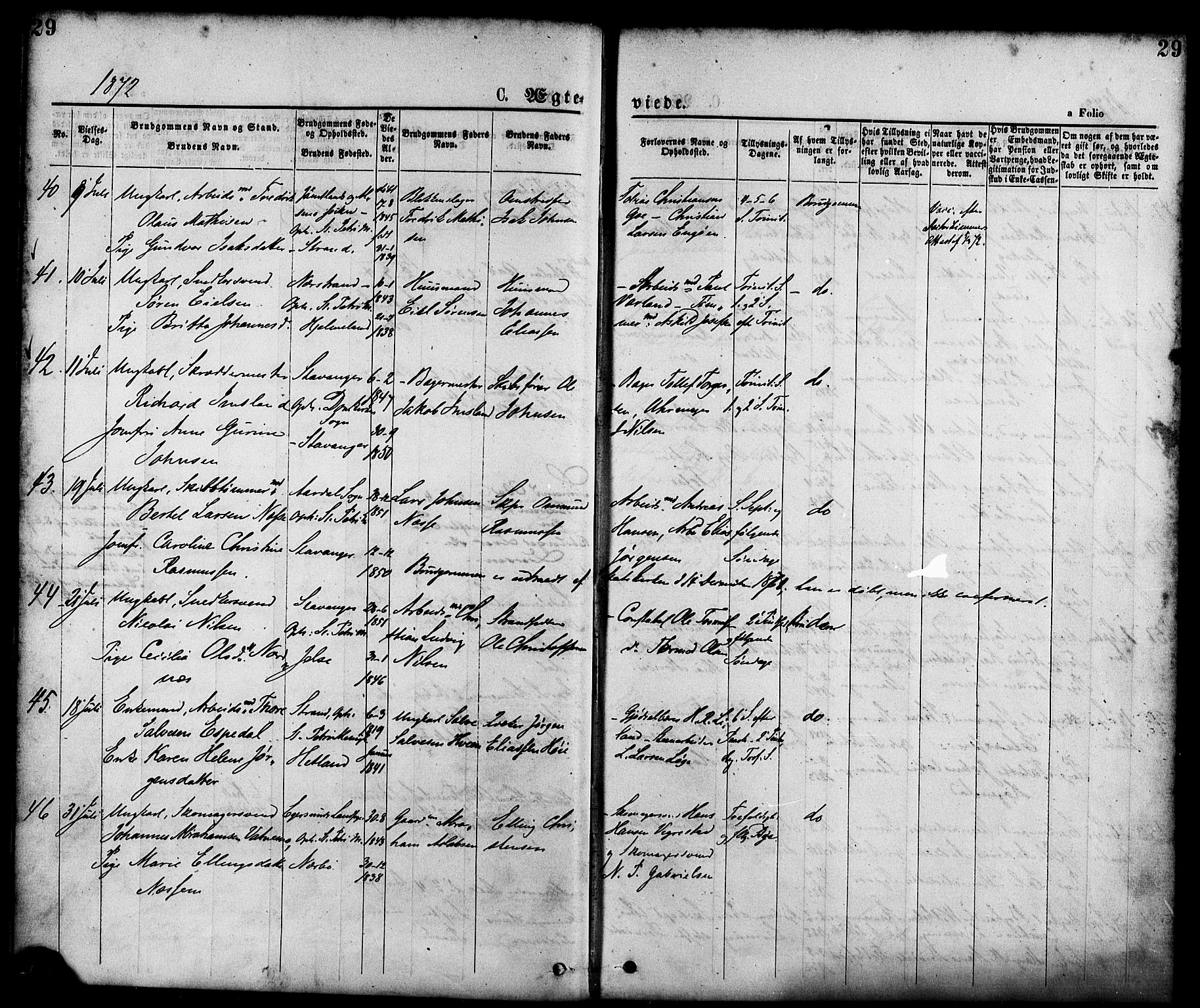 St. Petri sokneprestkontor, AV/SAST-A-101813/001/30/30BA/L0010: Parish register (official) no. A 10, 1869-1878, p. 29