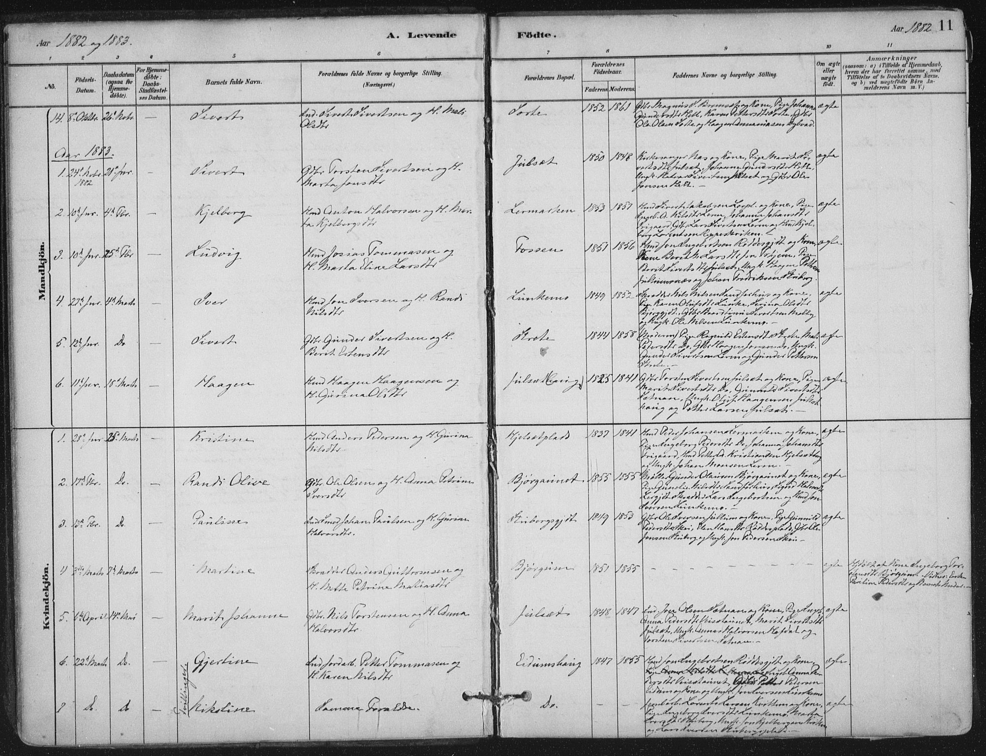 Ministerialprotokoller, klokkerbøker og fødselsregistre - Nord-Trøndelag, SAT/A-1458/710/L0095: Parish register (official) no. 710A01, 1880-1914, p. 11