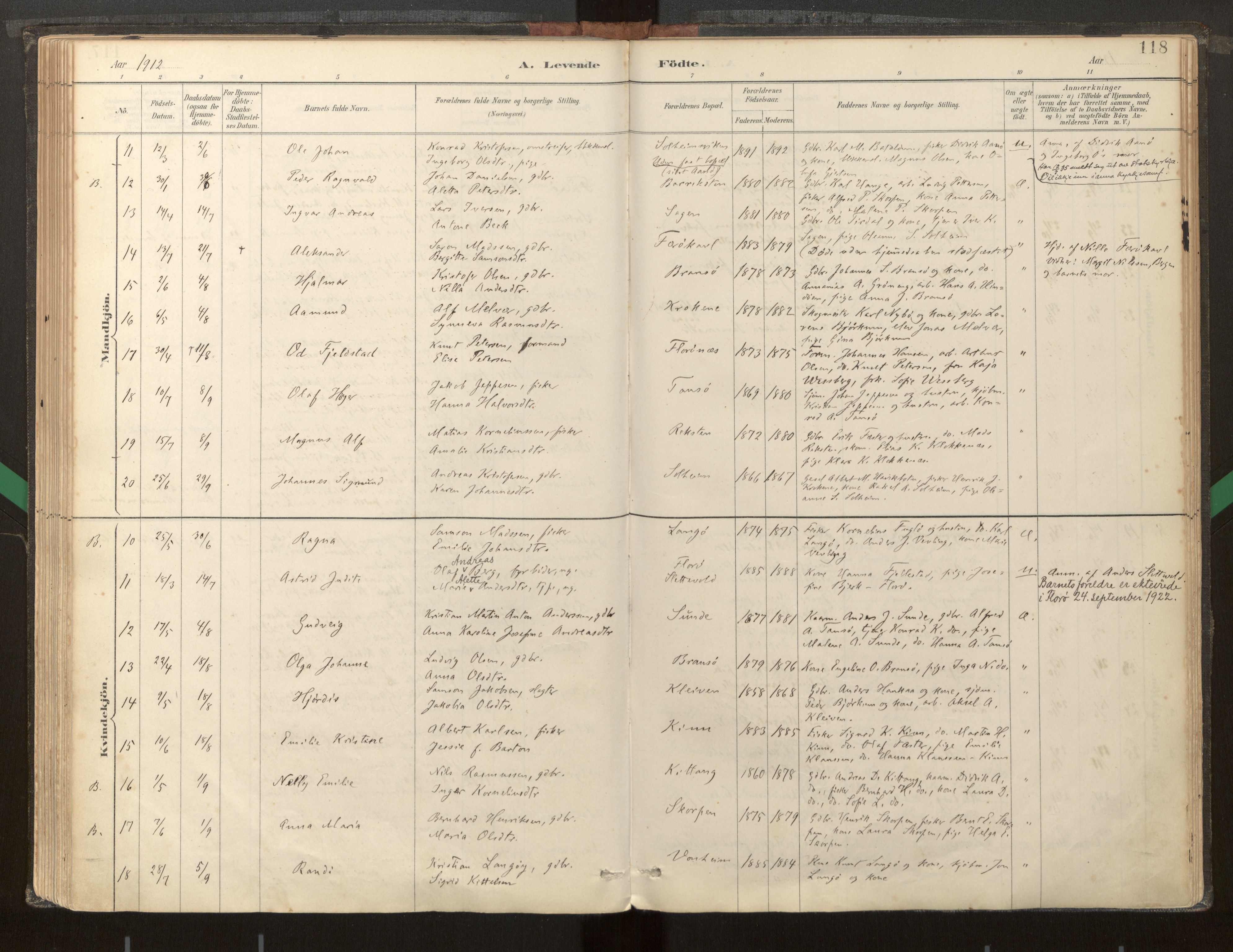 Kinn sokneprestembete, AV/SAB-A-80801/H/Haa/Haab/L0001: Parish register (official) no. B 1, 1886-1921, p. 118