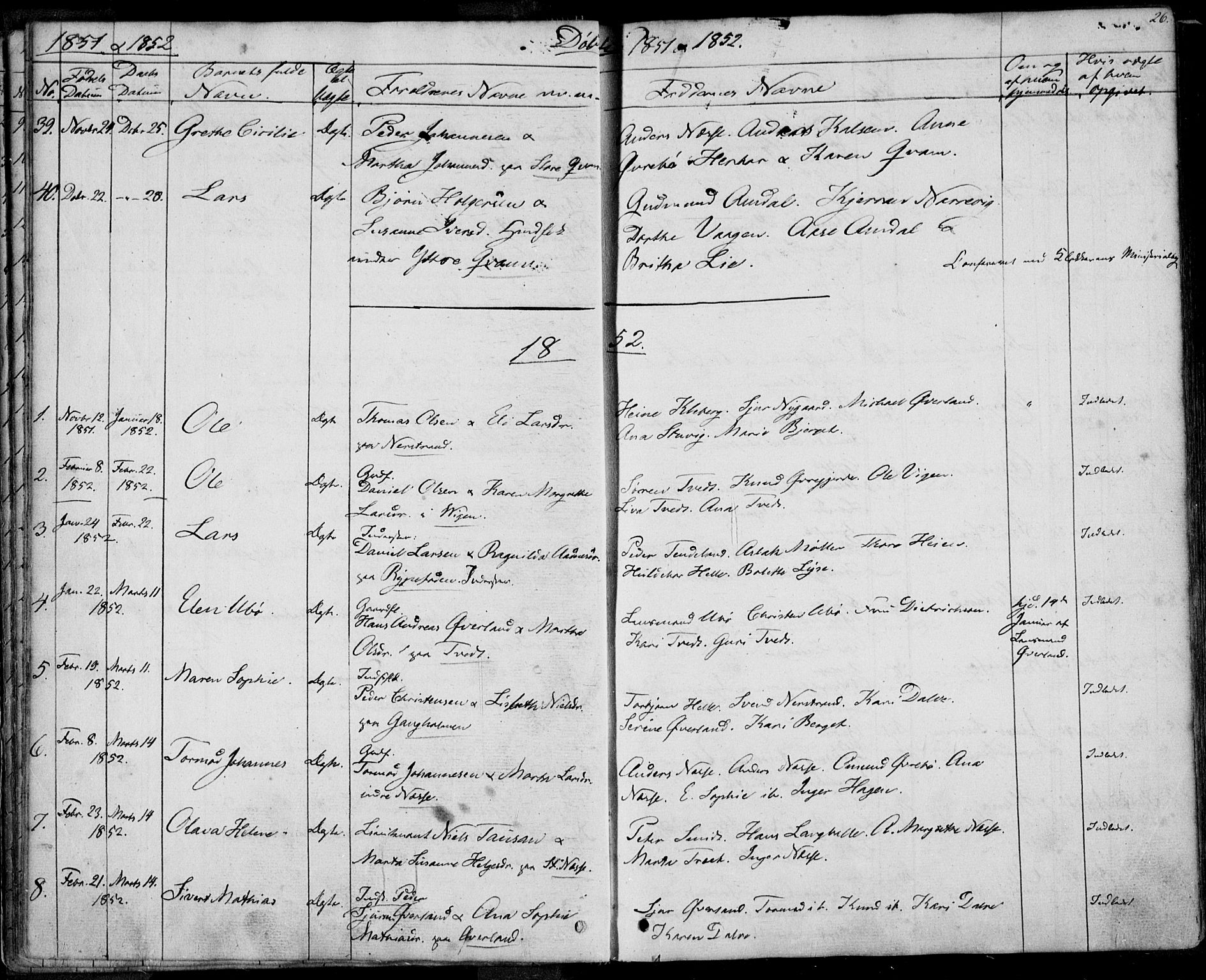 Nedstrand sokneprestkontor, SAST/A-101841/01/IV: Parish register (official) no. A 8, 1839-1860, p. 26