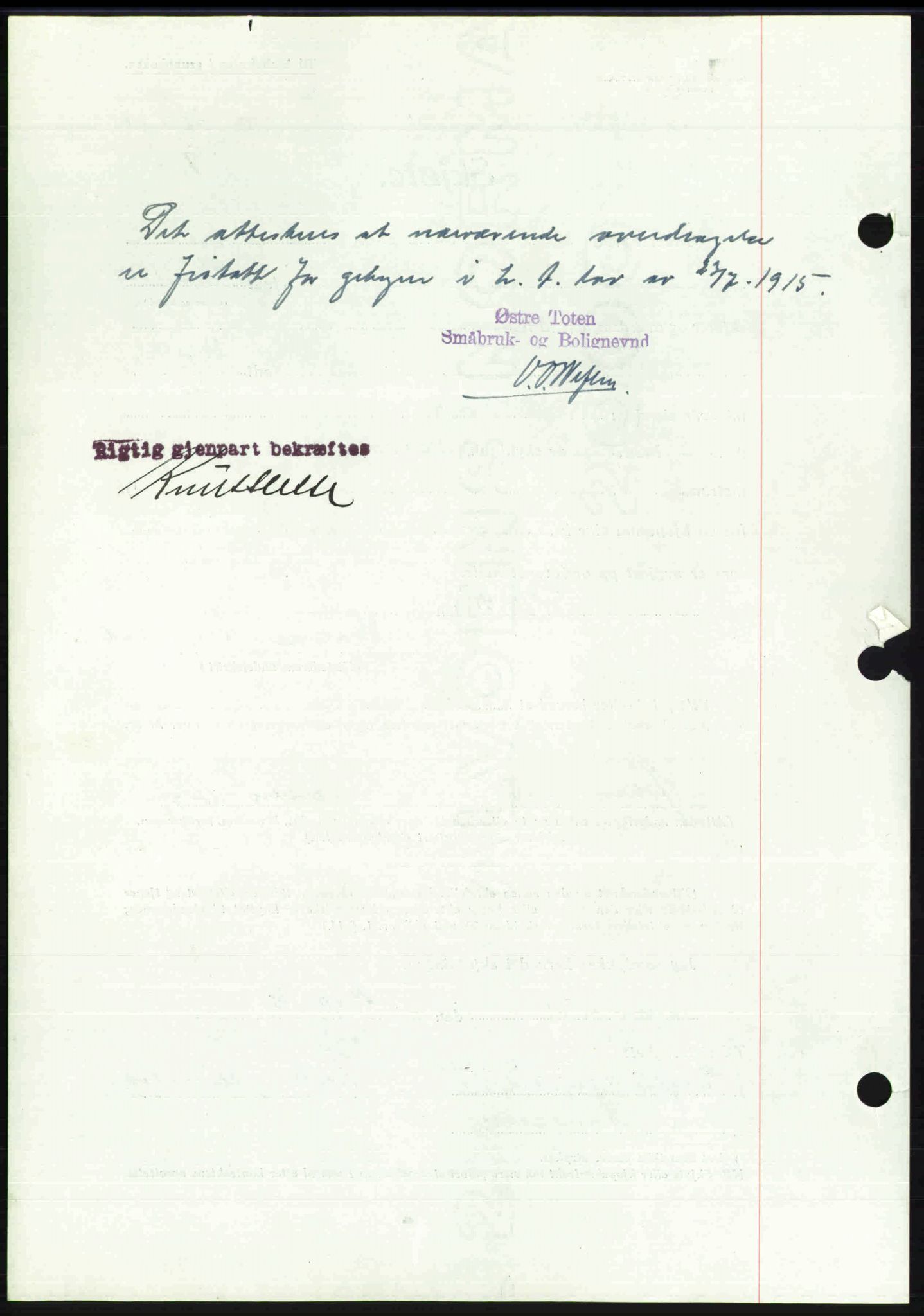 Toten tingrett, SAH/TING-006/H/Hb/Hbc/L0008: Mortgage book no. Hbc-08, 1941-1941, Diary no: : 2419/1941