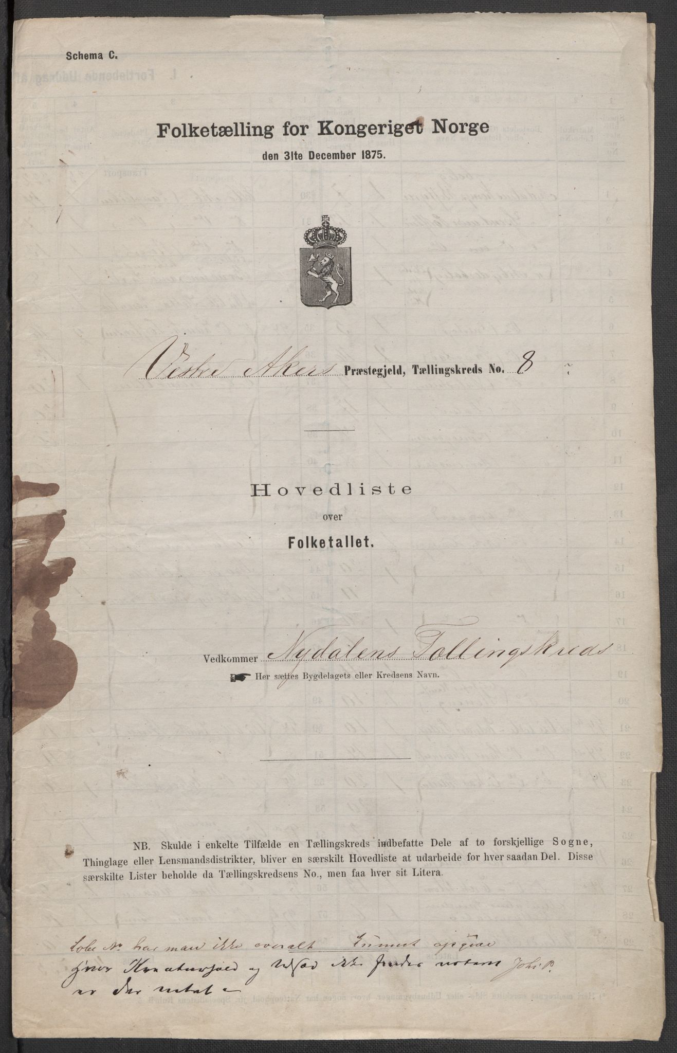 RA, 1875 census for 0218aP Vestre Aker, 1875, p. 64