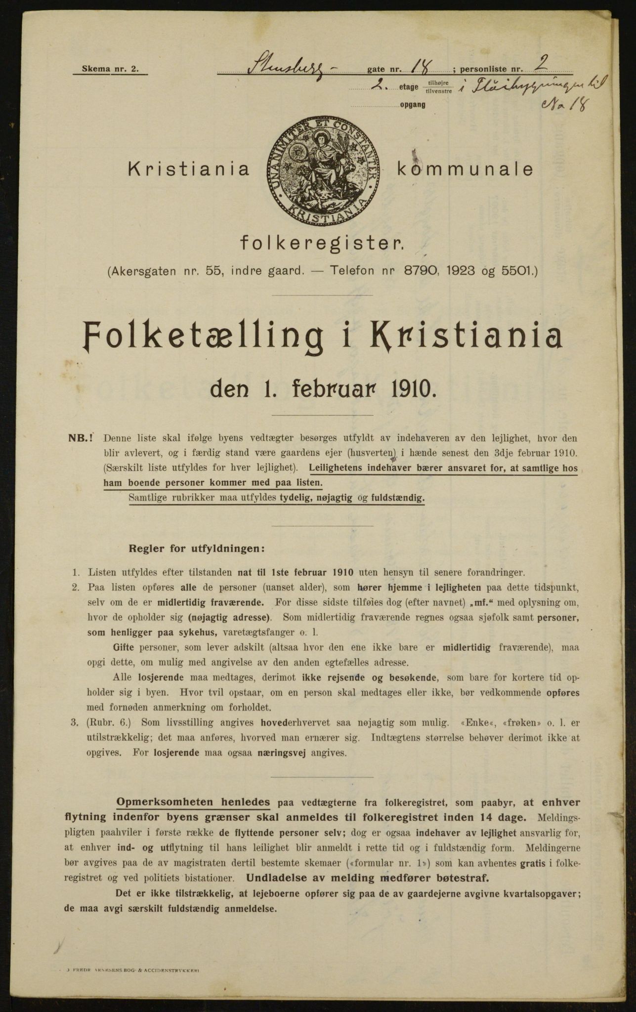 OBA, Municipal Census 1910 for Kristiania, 1910, p. 96465